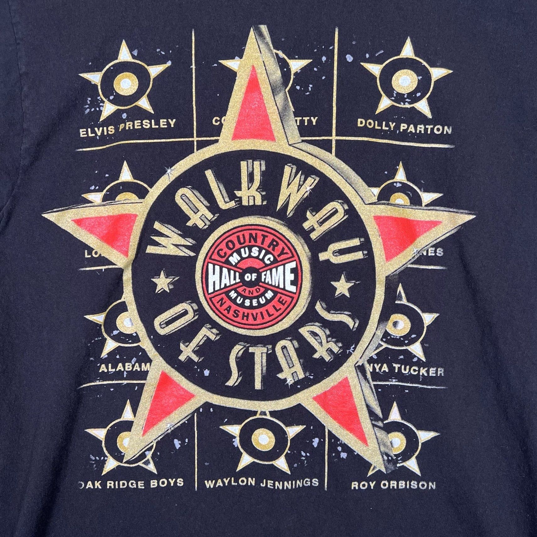 Delta VINTAGE A1 Delta T Shirt Men Adult Large Black Country Music Hall Of Fame Walkway Of Stars Graphic Print Crew Neck Short Sleeve Regular Mens Size US L / EU 52-54 / 3 - 4 Thumbnail