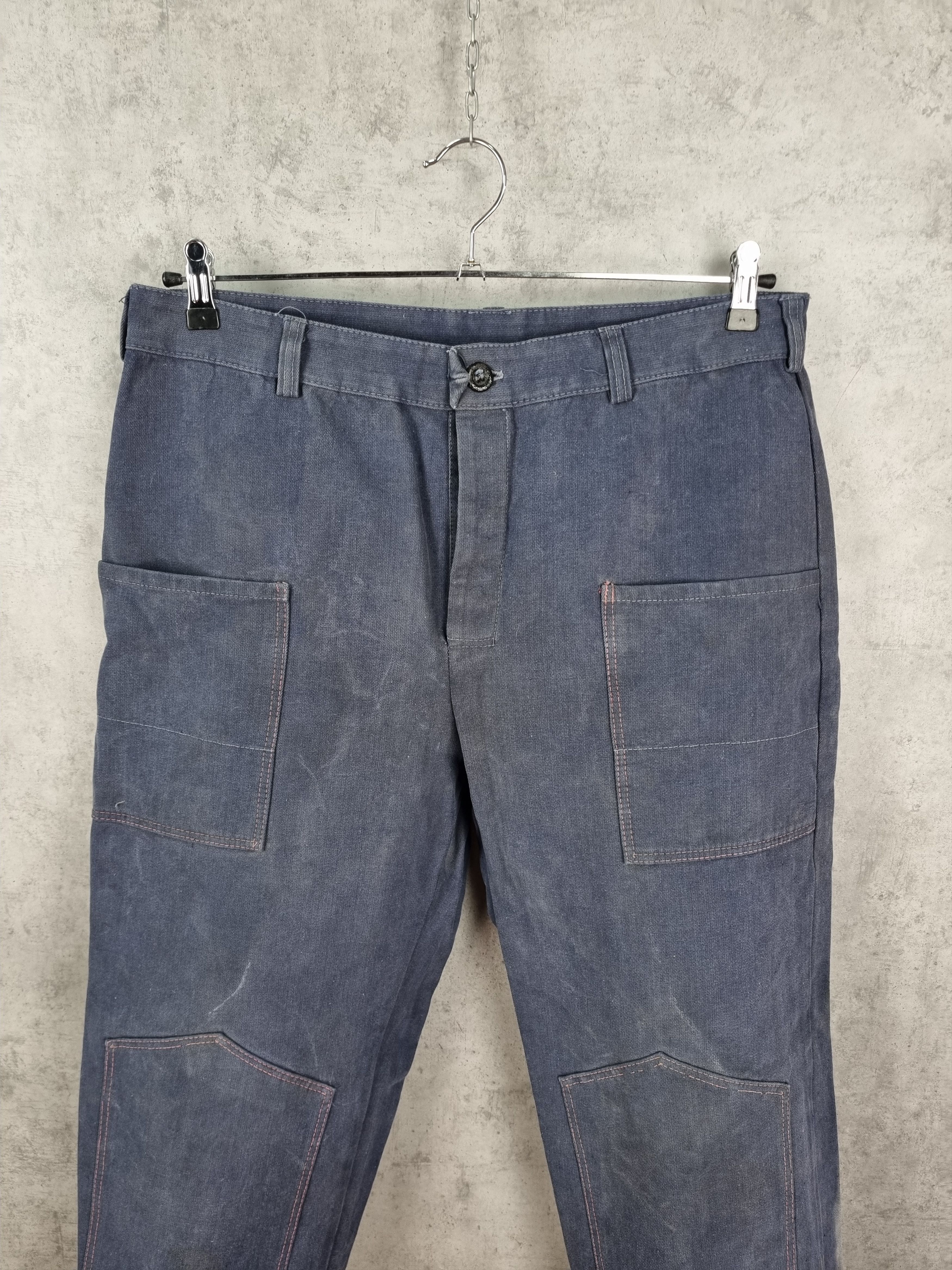 Le Laboureur × Vetra × Vintage Rare Double knees 60s Faded Workers pants Thrashed Punk Size US 32 / EU 48 - 11 Thumbnail