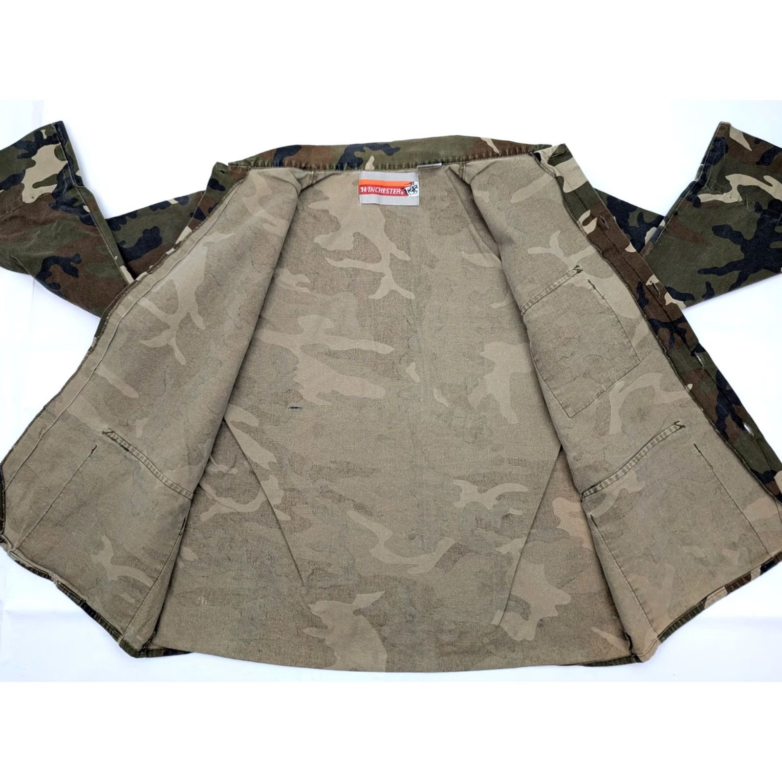 Vintage Vtg Winchester Forest Camo Hunting Shirt Men L Button-Front 3/4 Sleeve Cow Outdoor Size US L / EU 52-54 / 3 - 3 Thumbnail