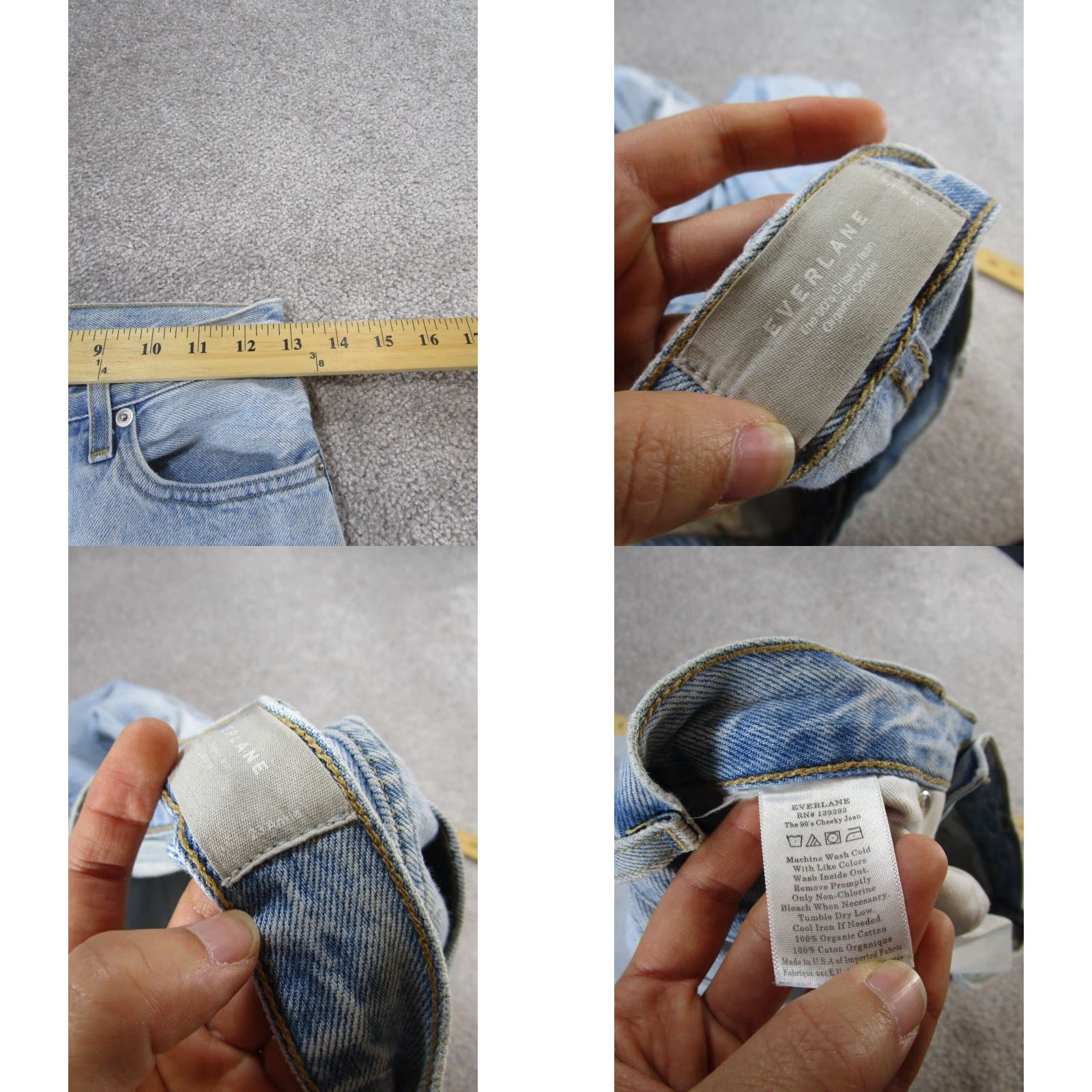 Everlane Everlane 90s Cheeky Ankle Jeans Womens 23 Light Blue Denim Mid Rise Size 40" / US 18 - 8 Thumbnail