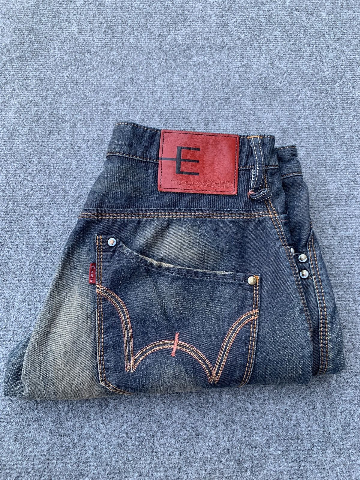 Edwin Edwin E-Function 3D Curved Leg Denim Jeans Archival Y2K Size US 33 - 14 Thumbnail