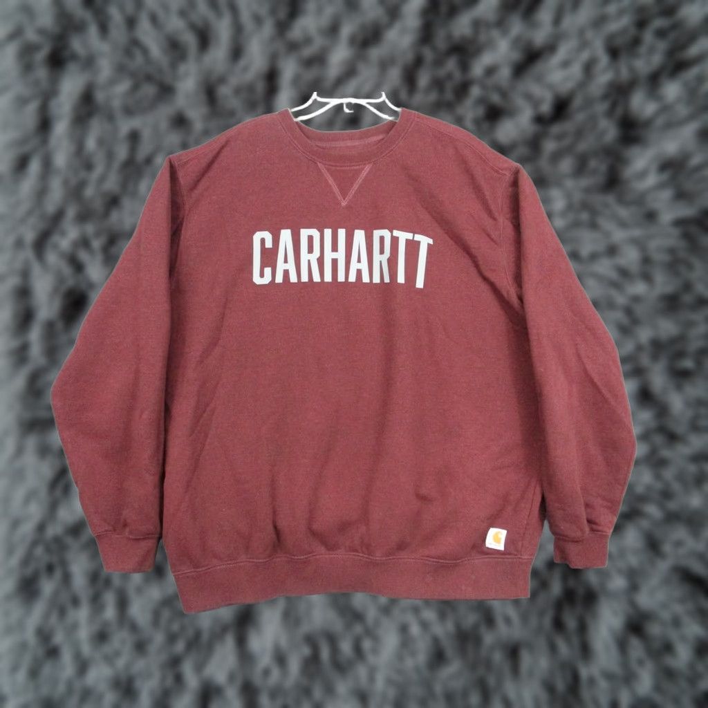 Carhartt Carhartt Sweatshirt Mens 2XL Red Fleece Pullover Crewneck Logo Graphic Tagless Size US XXL / EU 58 / 5 - 1 Thumbnail