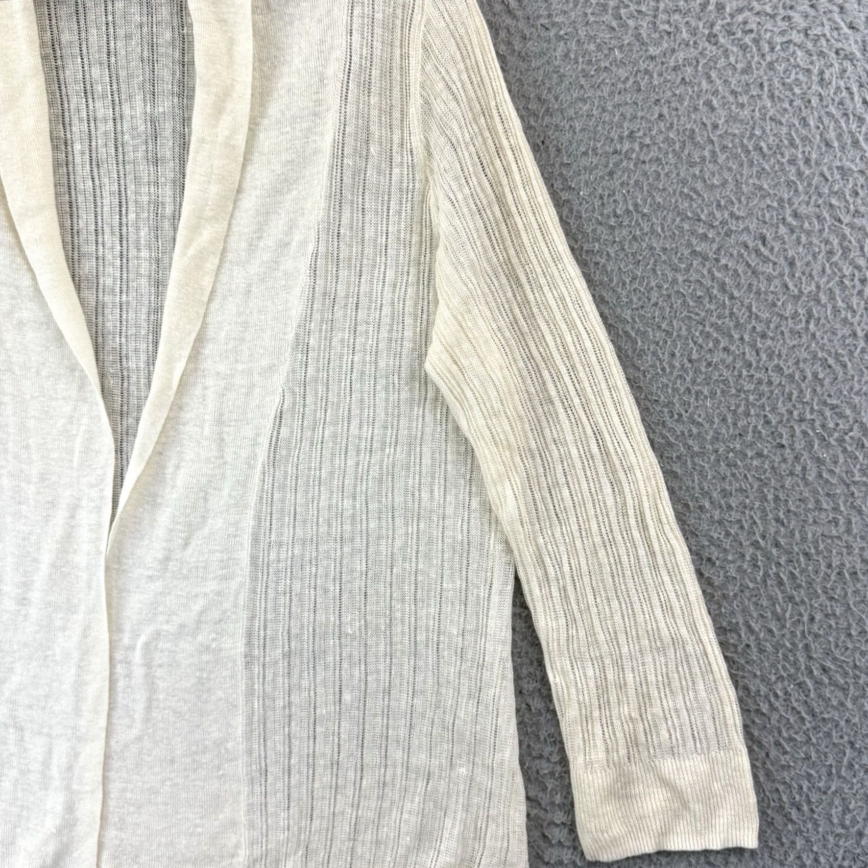 Banana Republic Banana Republic Cardigan Women's Large Ivory Open Front Sweater 100% Linen Knit Knit Open Front Dolman Sleeve Casual Vintage: No Size L / US 10 / IT 46 - 5 Thumbnail