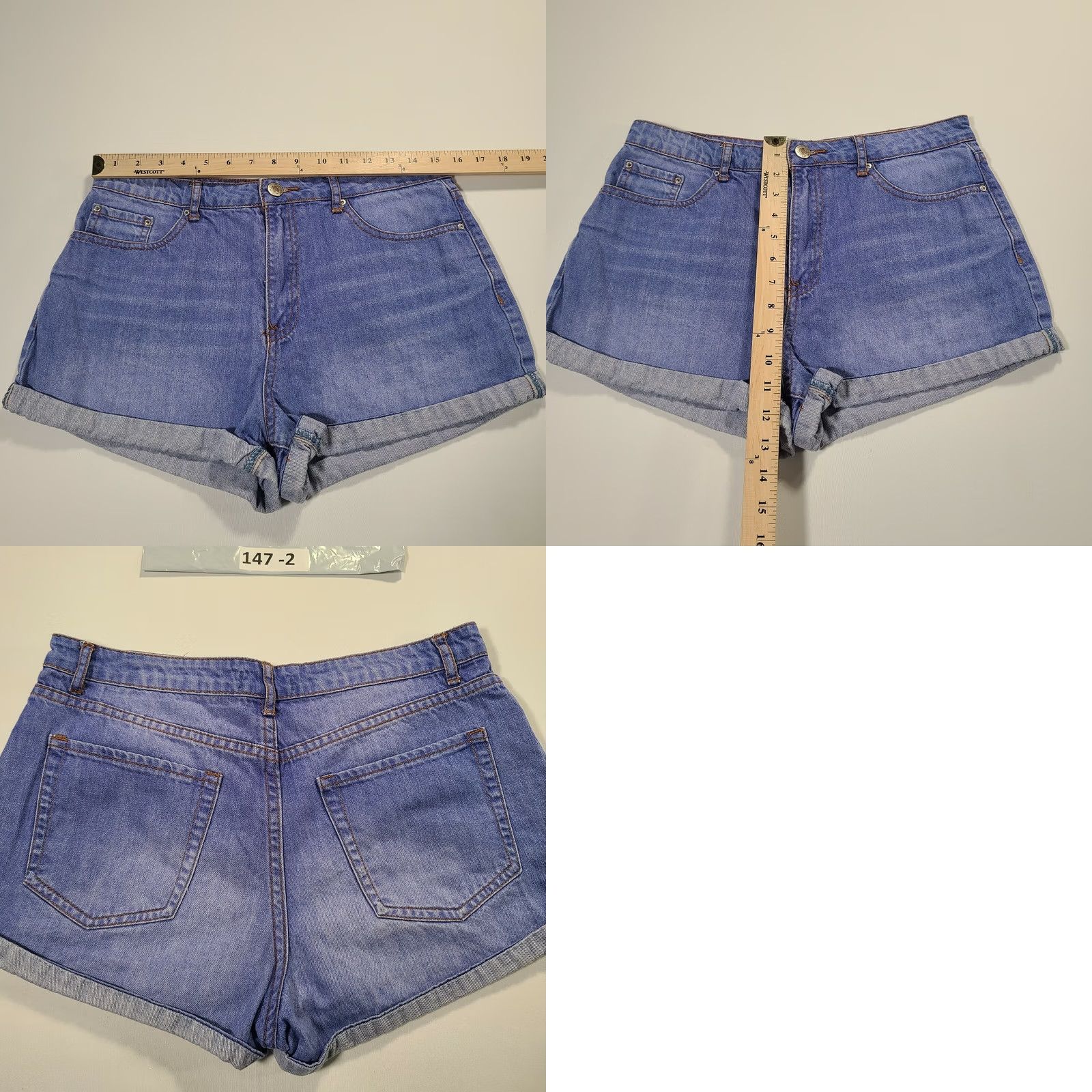 Forever 21 FOREVER 21 Shorts Womens 29 Denim Mid Rise Zip Cuffed Stone Wash 5-Pocket Blue Casual Summer Mens? Size 30" / US 8 / IT 44 - 8 Thumbnail
