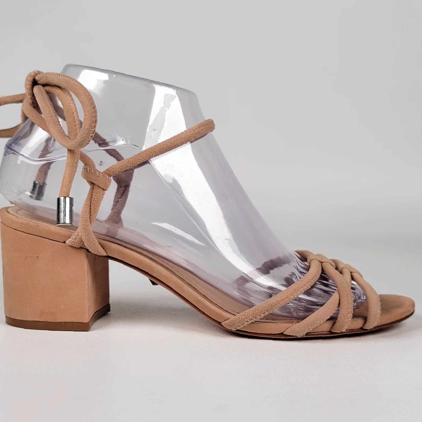 SCHUTZ Schutz Women’s Sandal Block Heel Leather Tan 7B Tie Strappy Women Shoes Size US 7 / IT 37 - 4 Thumbnail