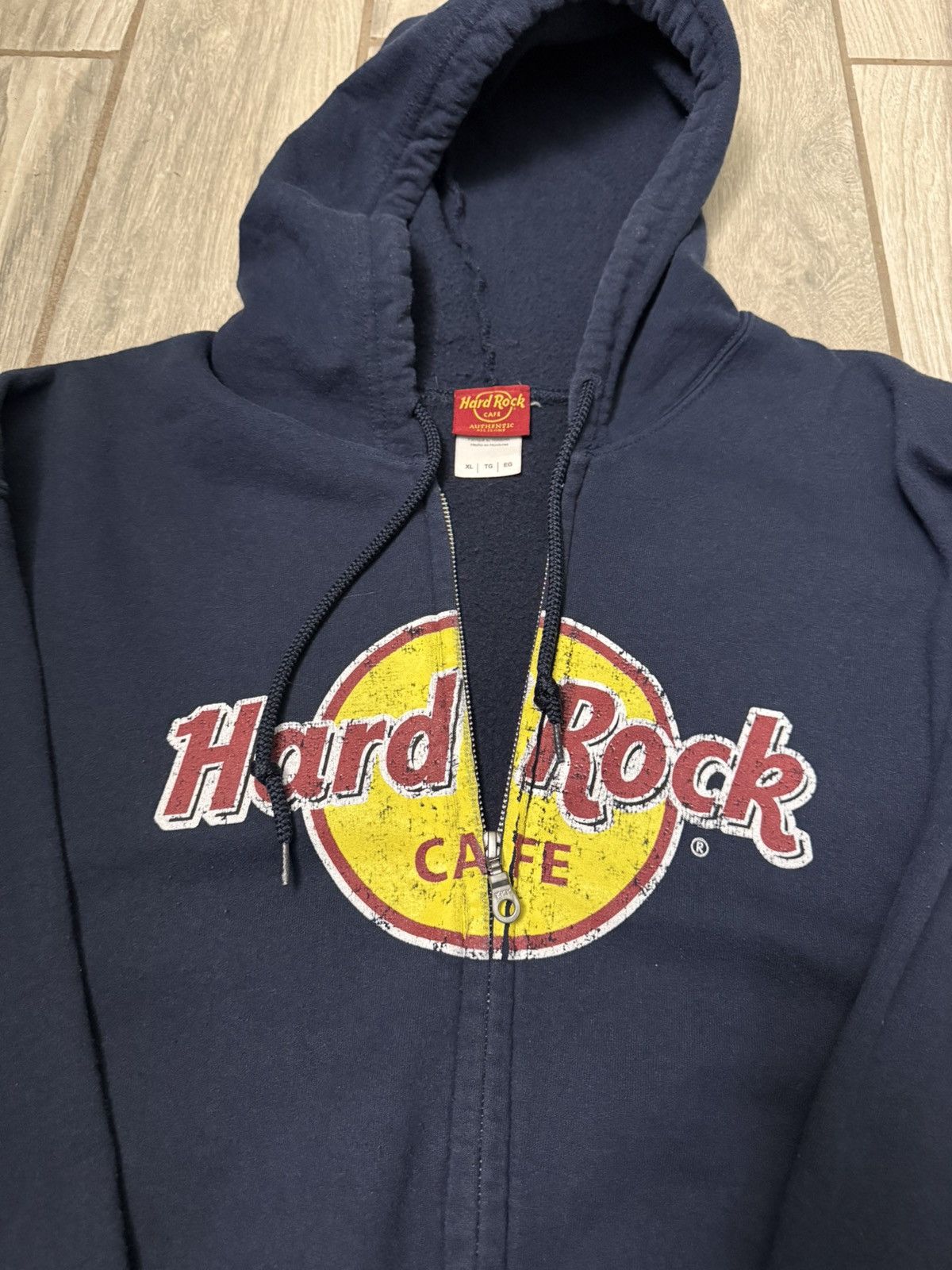 Hard Rock Cafe Hard Rock Cafe New York City Zip Up Jacket Navy Blue/Yellow Size US XL / EU 56 / 4 - 2 Thumbnail
