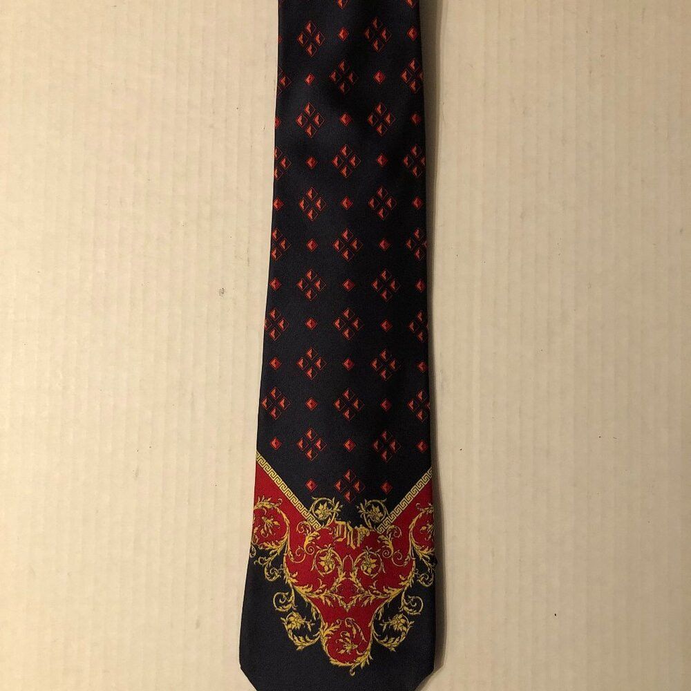Versace VERSACE MEN'S NAVY 100%SILK TIE 3 5/8" X61 1/2" Size ONE SIZE - 1 Thumbnail