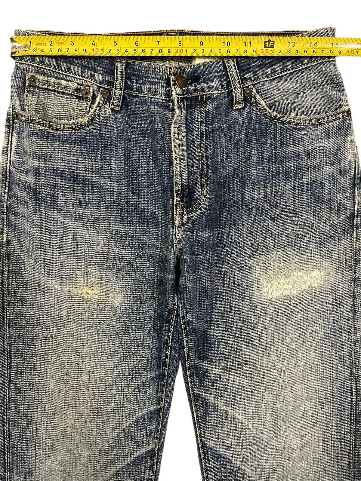 Gap Vintage Gap Blue Wash Distress Bootcut Style Jeans Size US 30 / EU 46 - 9 Thumbnail
