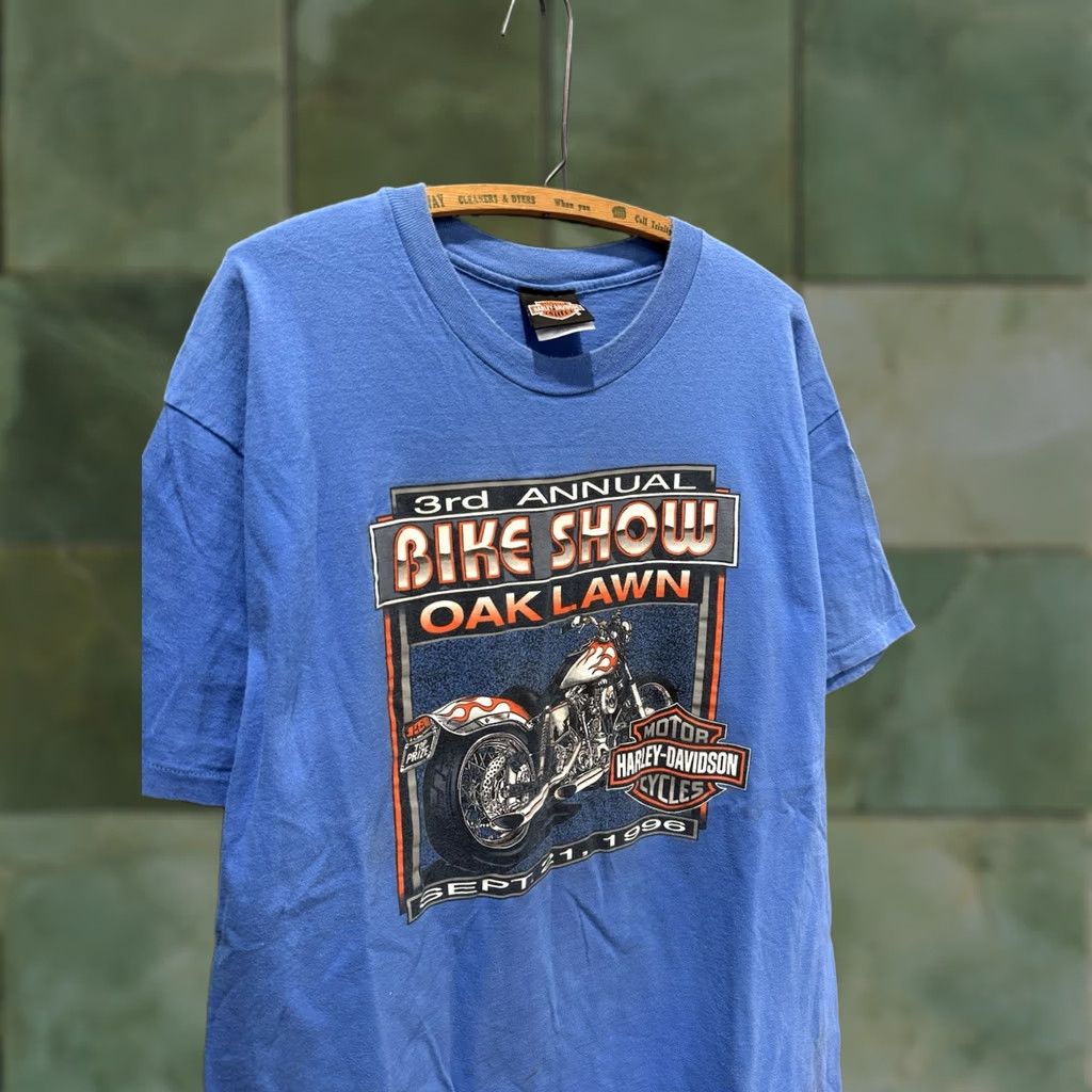 Harley Davidson VINTAGE Harley-Davidson Blue Tee Shirt XL Men 90s Size US XL / EU 56 / 4 - 1 Thumbnail