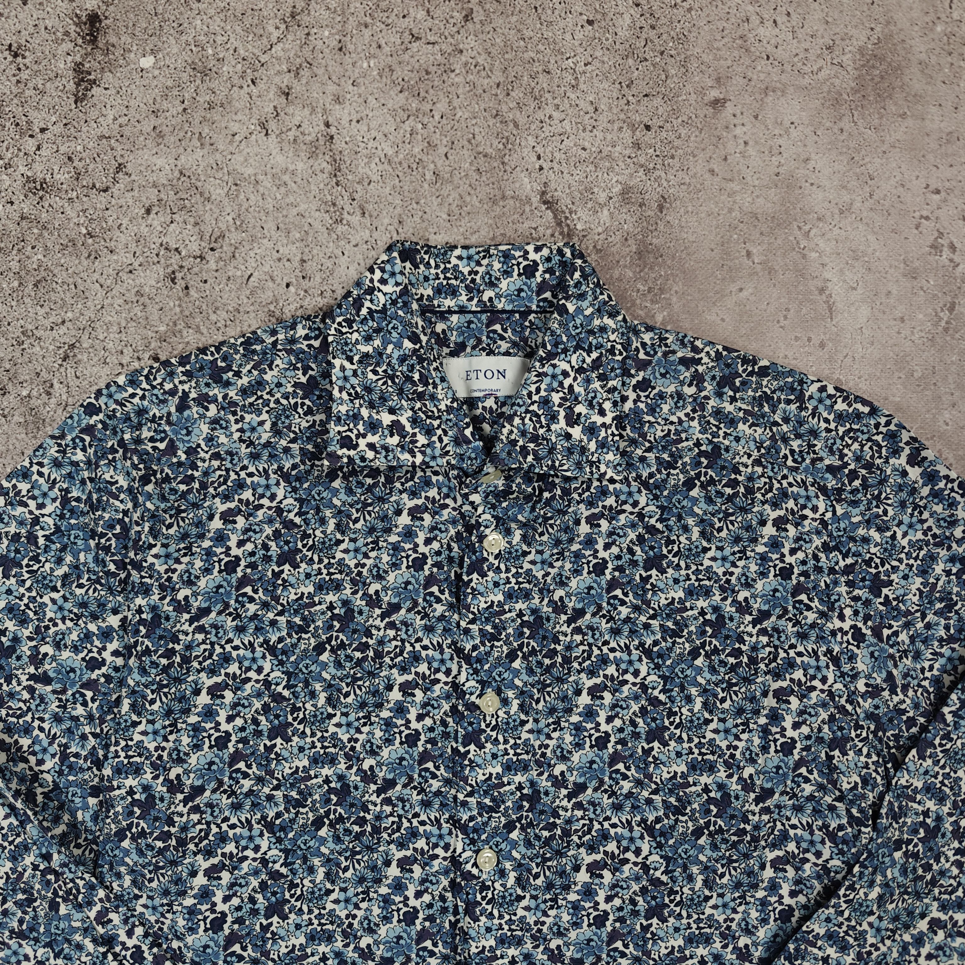 Eton ETON Poplin Floral Shirt Contemporary size 38/15 Size US M / EU 48-50 / 2 - 2 Thumbnail