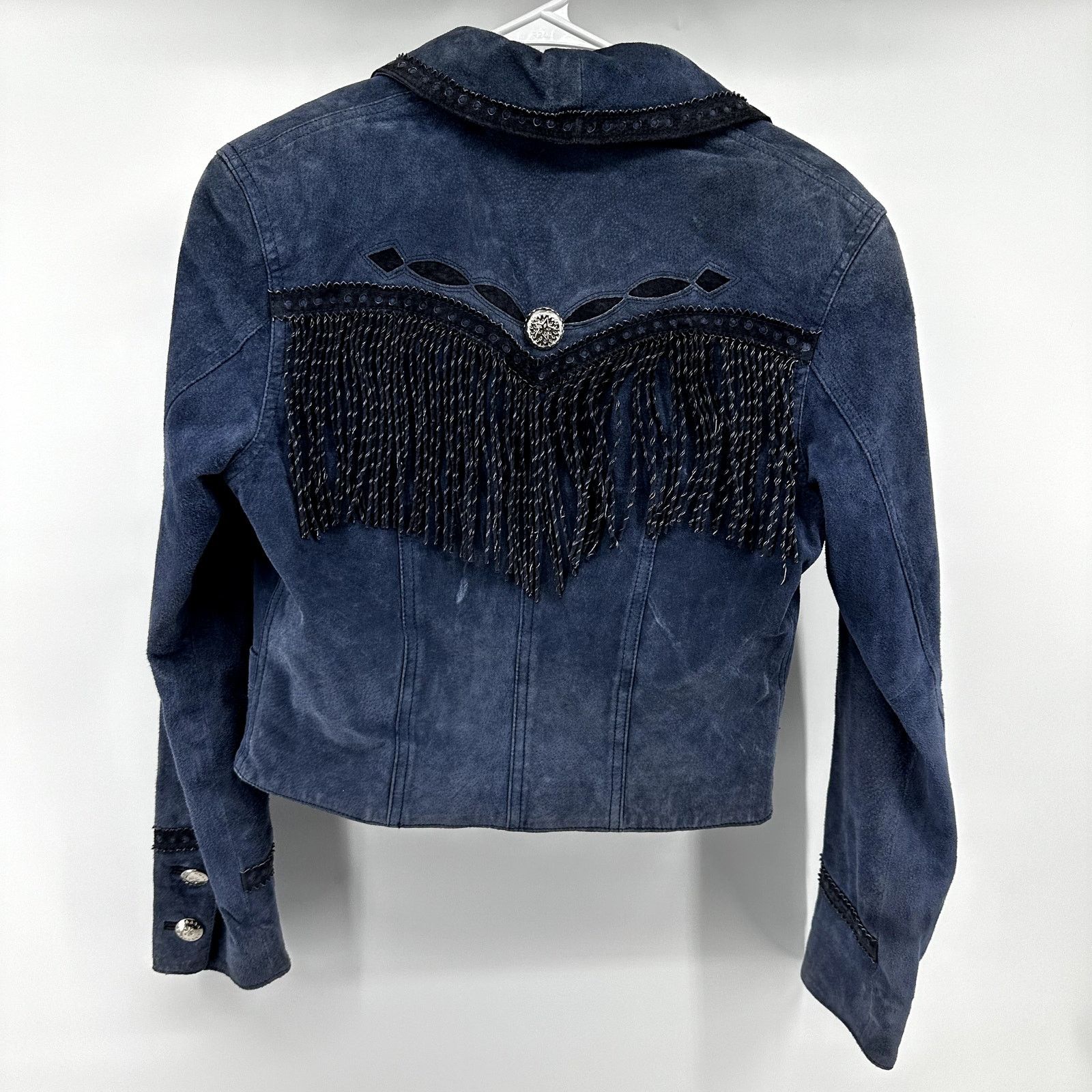 Other VTG Cripple Creek Fringe Western Jacket 100% Leather Navy S Size S / US 4 / IT 40 - 5 Thumbnail