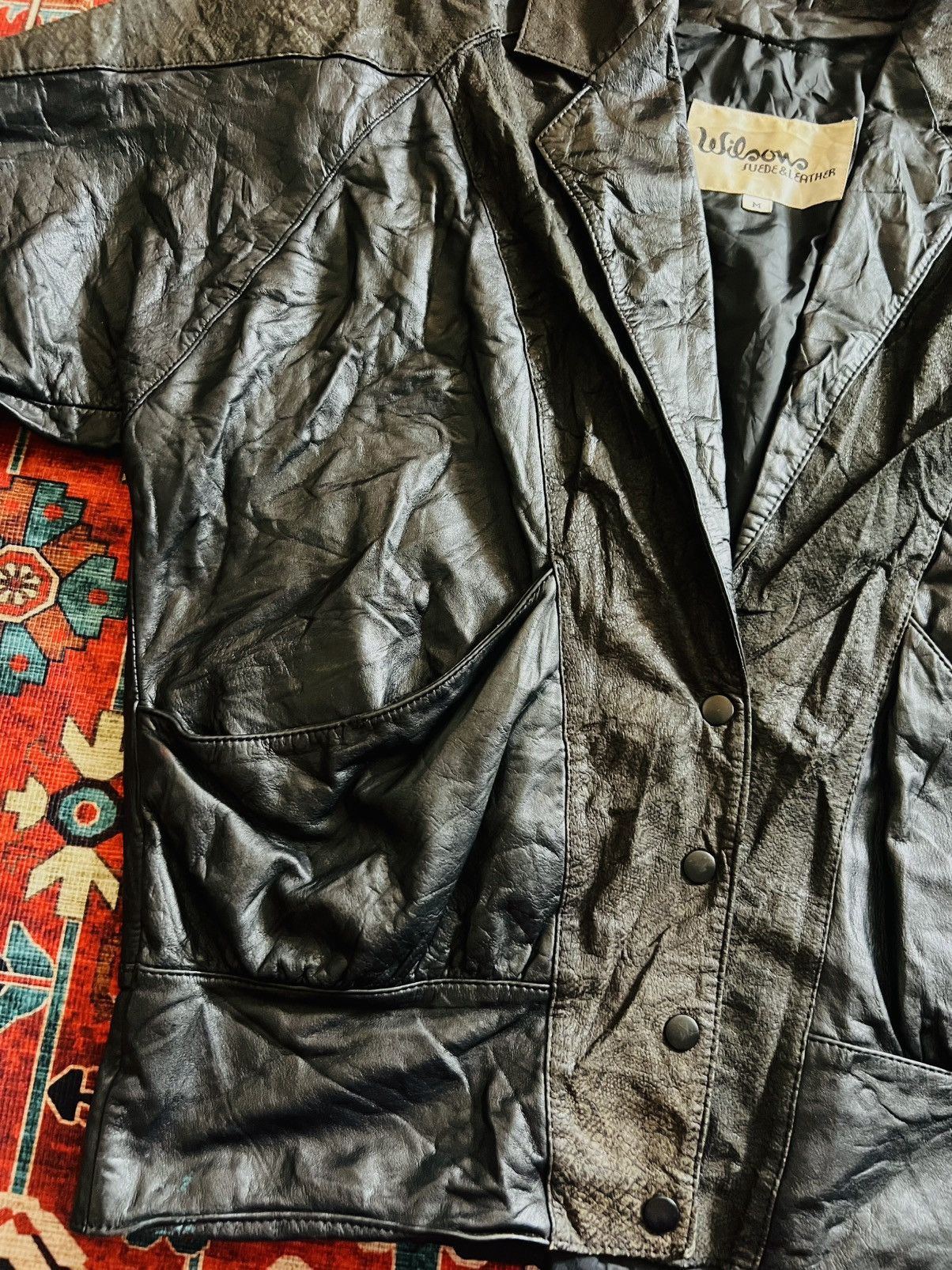 Wilsons Leather Vintage 1990s Wilson Suede & Leather Women’s Black Jacket Size M / US 6-8 / IT 42-44 - 9 Thumbnail