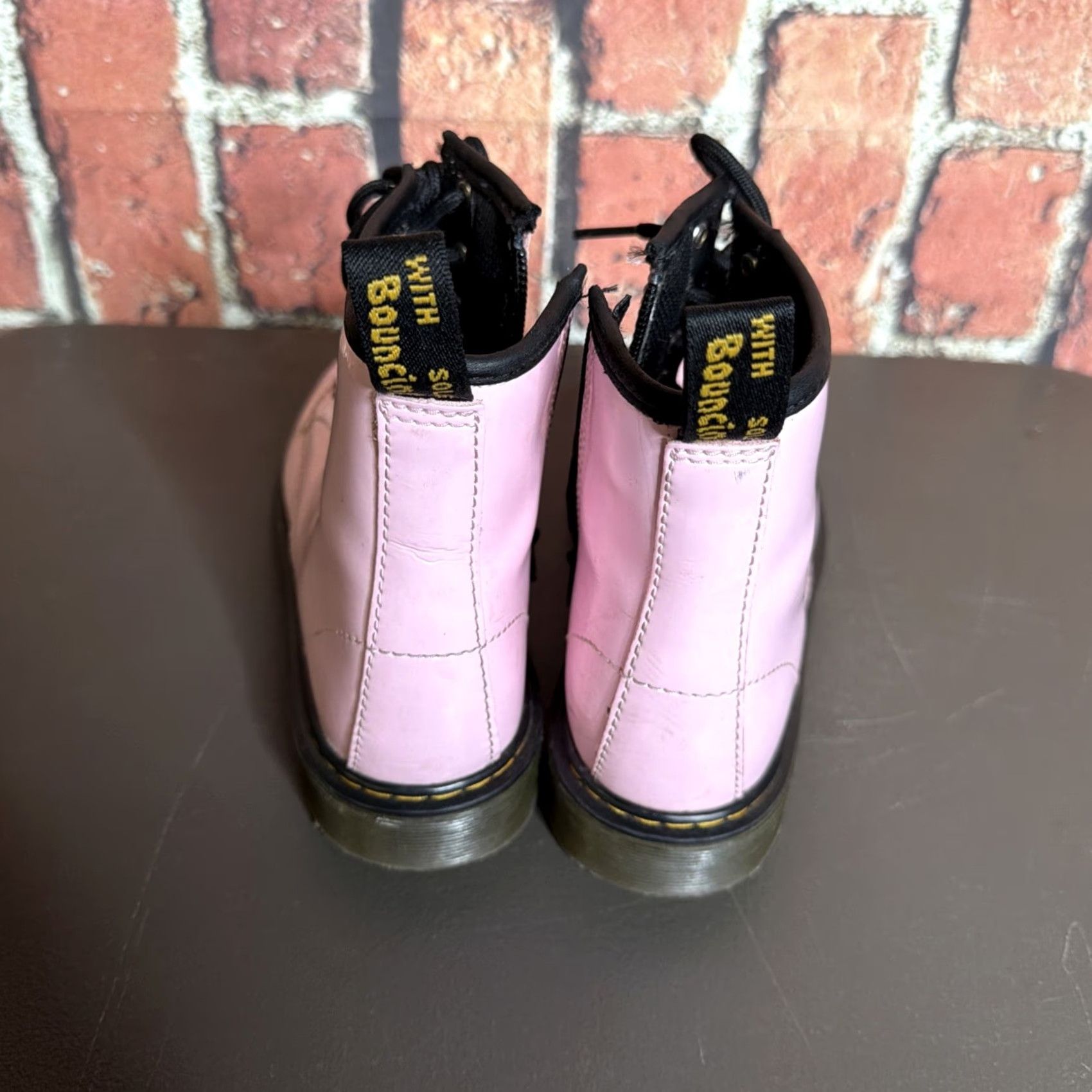 Dr. Martens Doc Martens 1460 Boots Women Leather Pink Size 4 Combat Lace Up Ankle Victorian Vintage No N/A Size US 4 / IT 34 - 4 Thumbnail