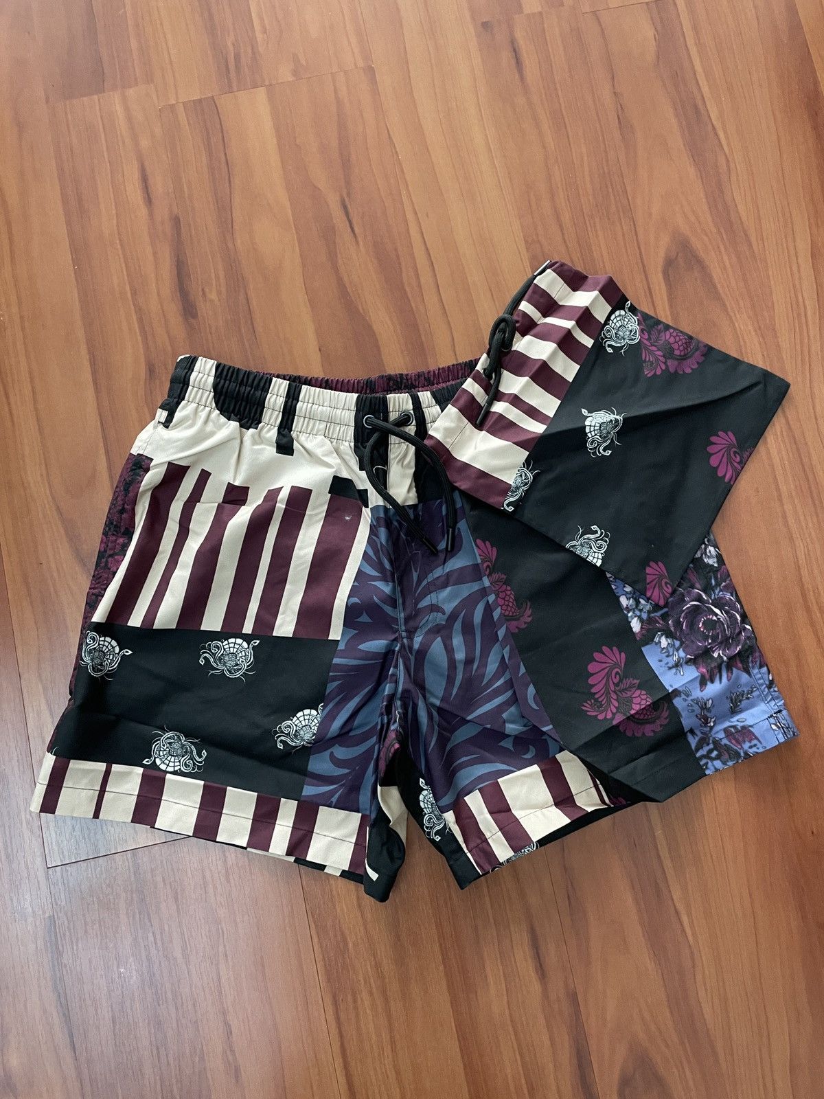 DRIES VAN NOTEN 21SS ショーツ Len Lye DRIES VAN NOTEN Piperi Len Lye Print Shorts Orange Black