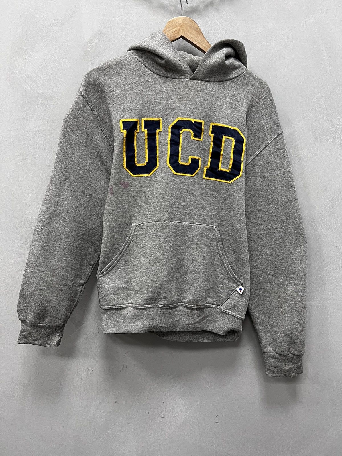 Ed Hardy × Vintage Vintage 80s UCD COLLAGE Russel Athletic Hoodie Size US S / EU 44-46 / 1 - 1 Thumbnail