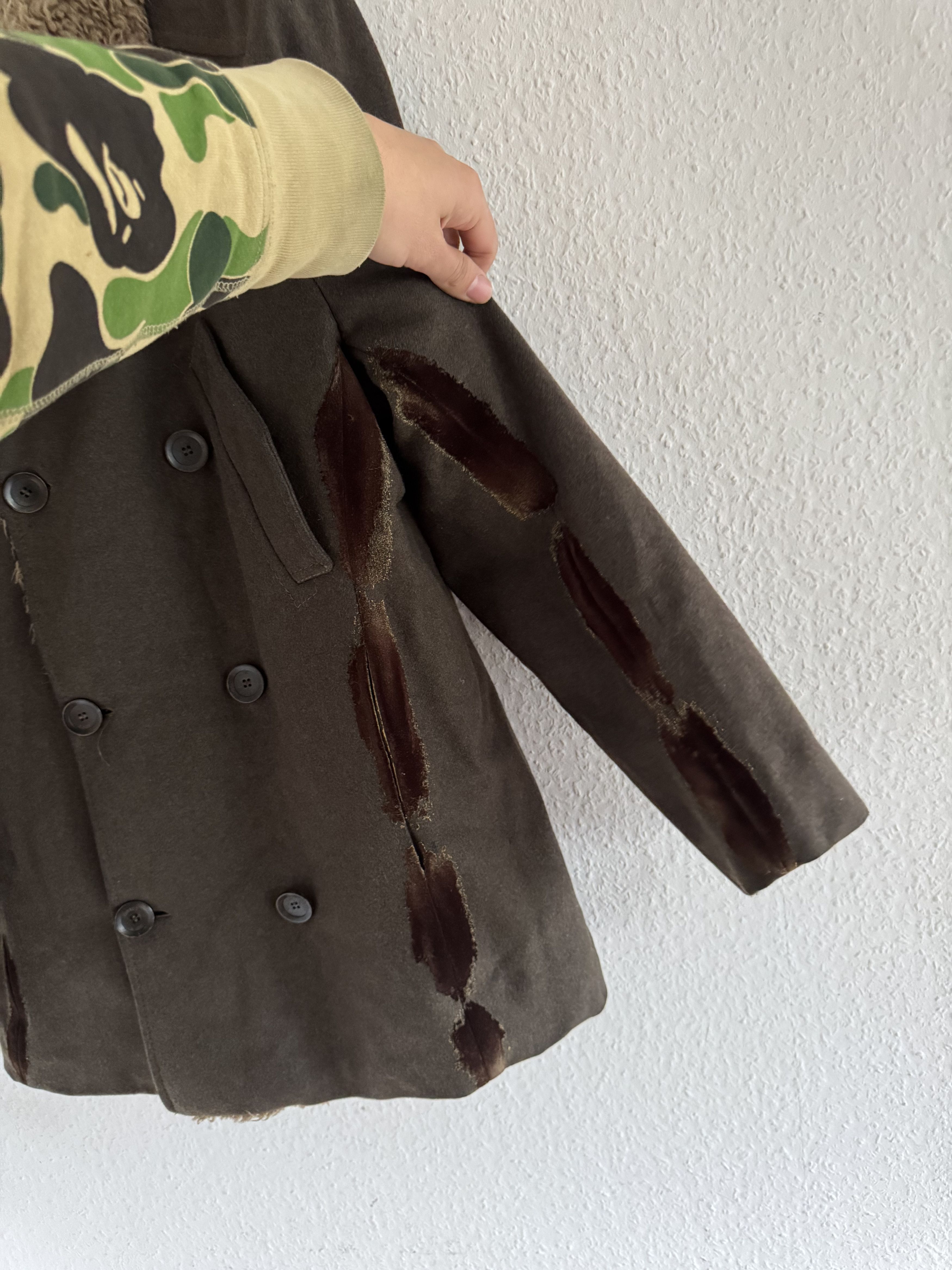 Just Cavalli Decorated Faux Fur Patch Wool Coat Size US XL / EU 56 / 4 - 13 Thumbnail