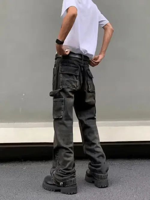Japanese Brand × Jean vintage grunge y2k faded baggy cargo jeans Size US 30 / EU 46 - 4 Thumbnail