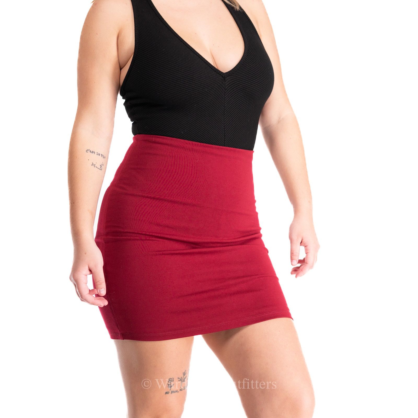 Designer Lulu's Deep Red Mini Skirt - S Size 27" / US 4 / IT 40 - 4 Thumbnail