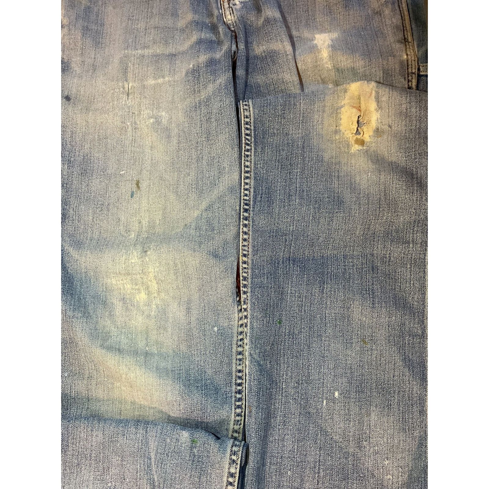 Carhartt 👖 Carhartt Men's Distressed Blue Denim Work Jeans 32x32 Size US 32 / EU 48 - 3 Thumbnail