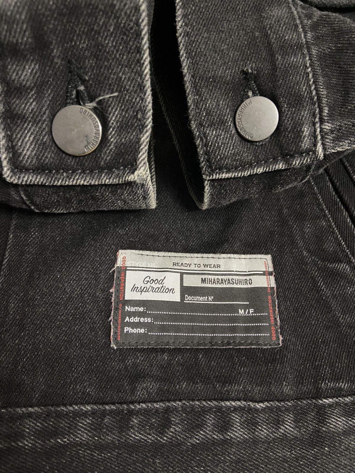 Maison MIHARA YASUHIRO Gu x Miharayasuhiro Black Trucker Denim Jacket Size US M / EU 48-50 / 2 - 8 Thumbnail