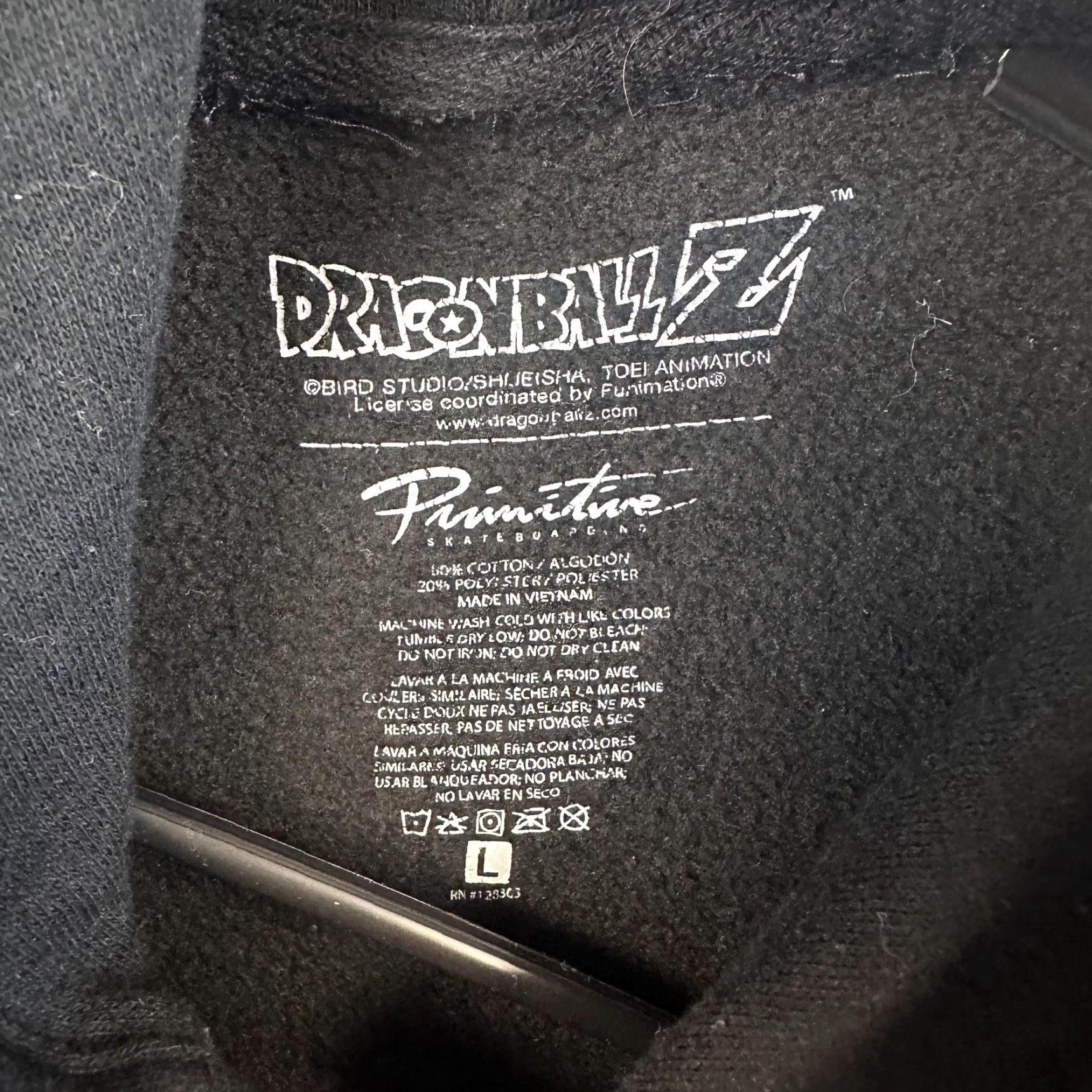 Primitive Primitive Hoodie Dragon Ball Z Mens Large Black Pullover Graphic Anime Shirt Size US L / EU 52-54 / 3 - 5 Thumbnail
