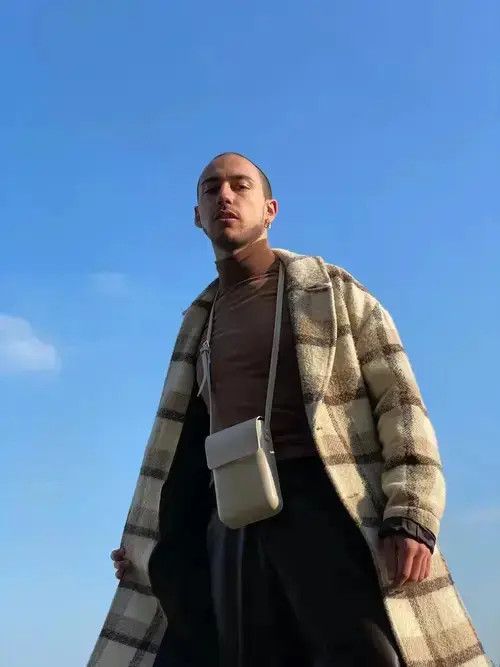 White - Vertical Crossbody Bag, Men's