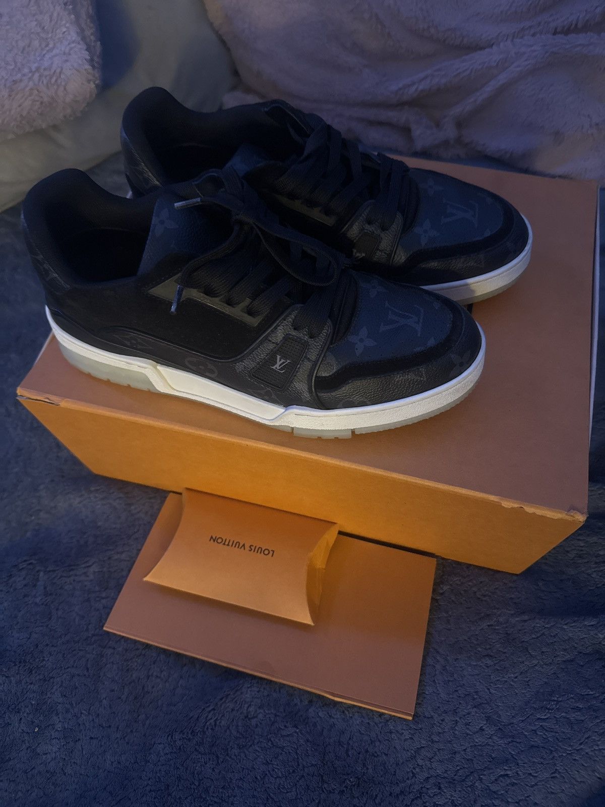 image of Louis Vuitton Trainers Size 8 (Men) Shoes in Black, Men's