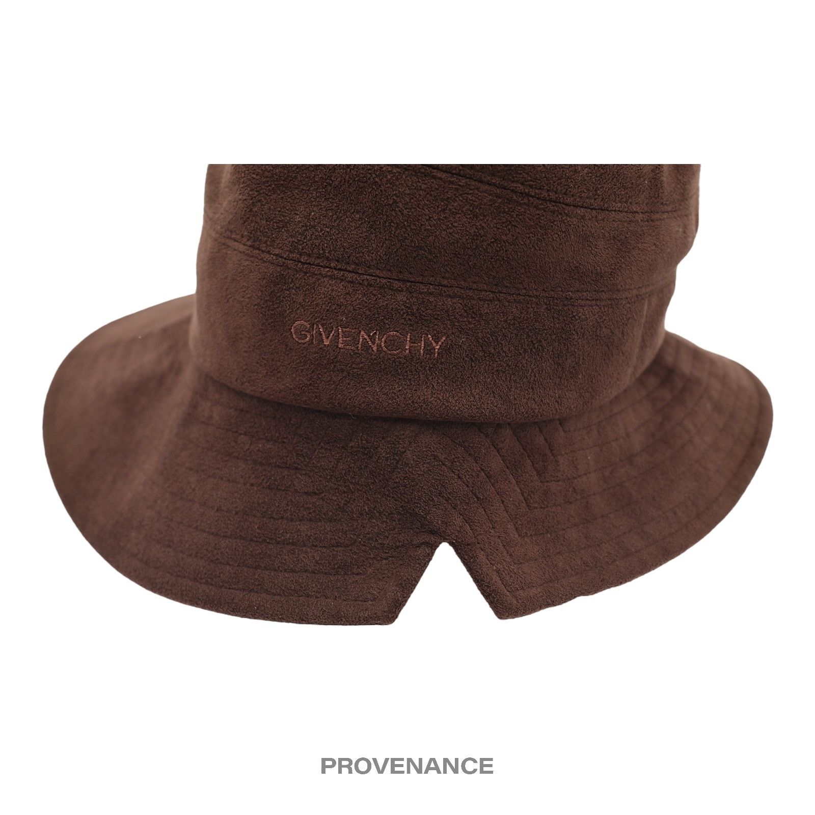 Givenchy 🔴 Givenchy Logo Notch Bucket Hat - Chocolate Microsuede Size ONE SIZE - 3 Thumbnail