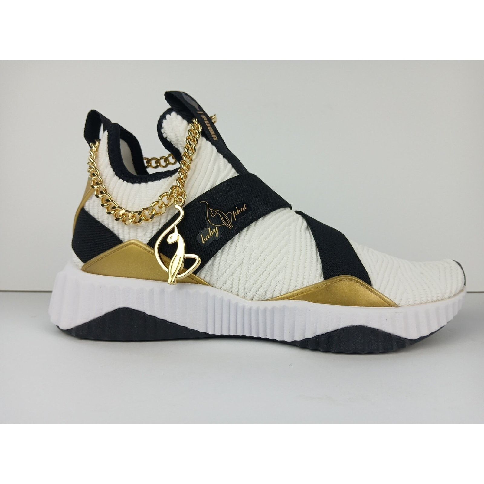 Puma Puma Baby Phat X Defy Mid Women Sz 6.5 White/Blk Shoes Size US 6.5 / IT 36.5 - 16 Thumbnail