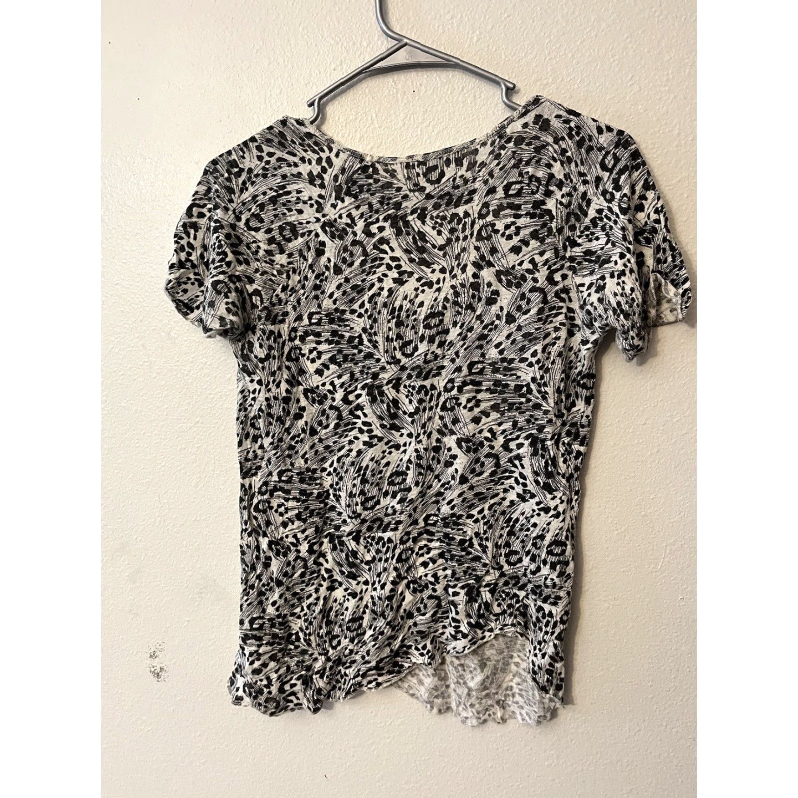 Zara Zara Women's Black Leopard Animal Print Crew Neck T shirt Size S - Multicolor, Short Sleeve, Basic, Designer, Regular Size S / US 4 / IT 40 - 2 Thumbnail