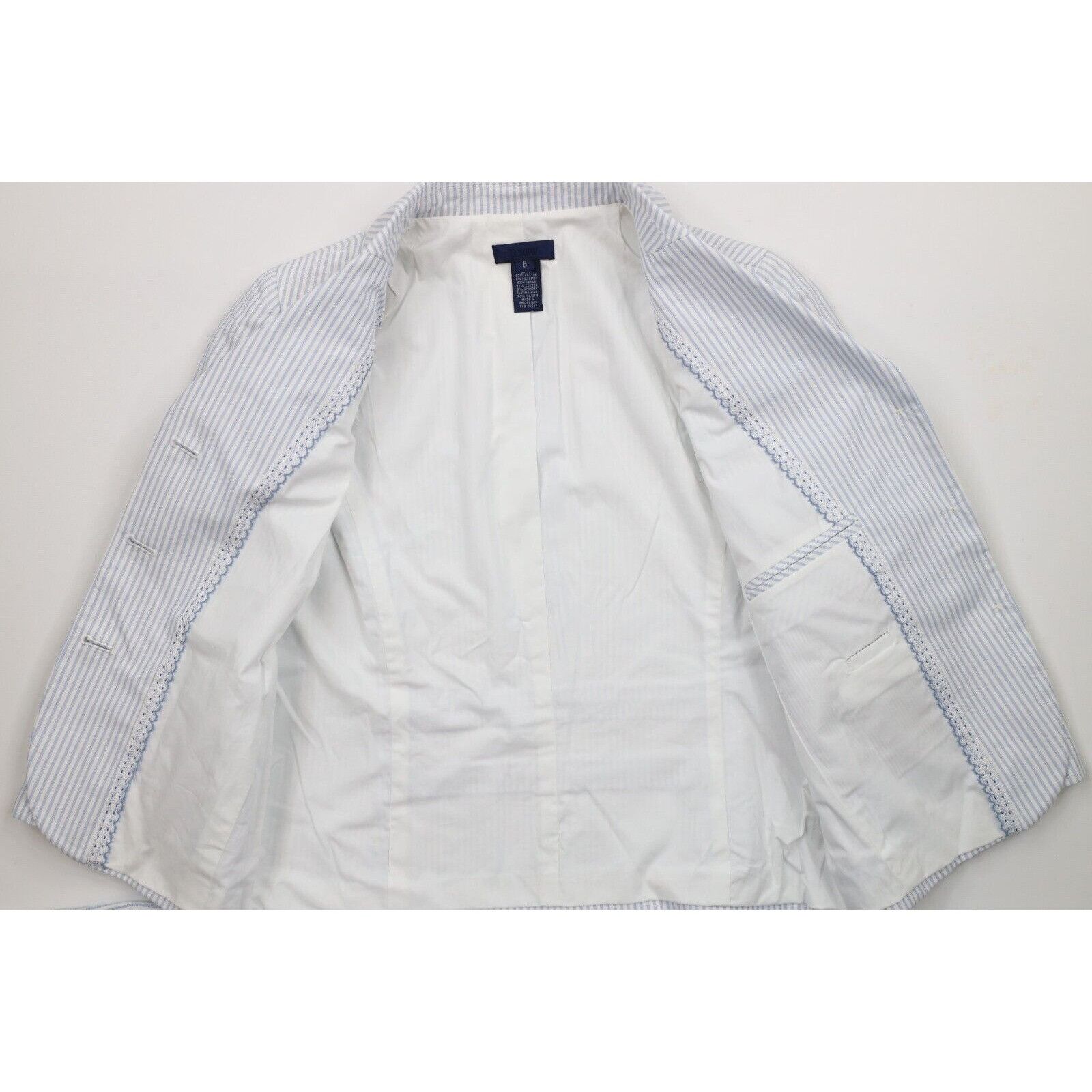 J.Crew × Vintage Deadstock Vintage J Crew 2 Piece Striped Business Suit Size M / US 6-8 / IT 42-44 - 6 Thumbnail