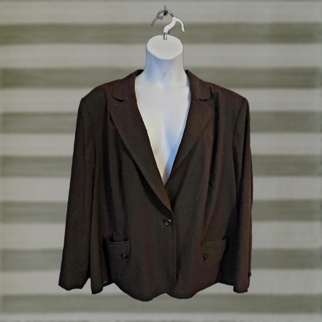 Vintage Maggie Barnes Dark Brown Blazer Jacket 4X Women Plus Size Jacket Brown 4X Blazer Mens Womens Girls Boys Size XXL / US 16-18 / IT 52-54 - 1 Thumbnail