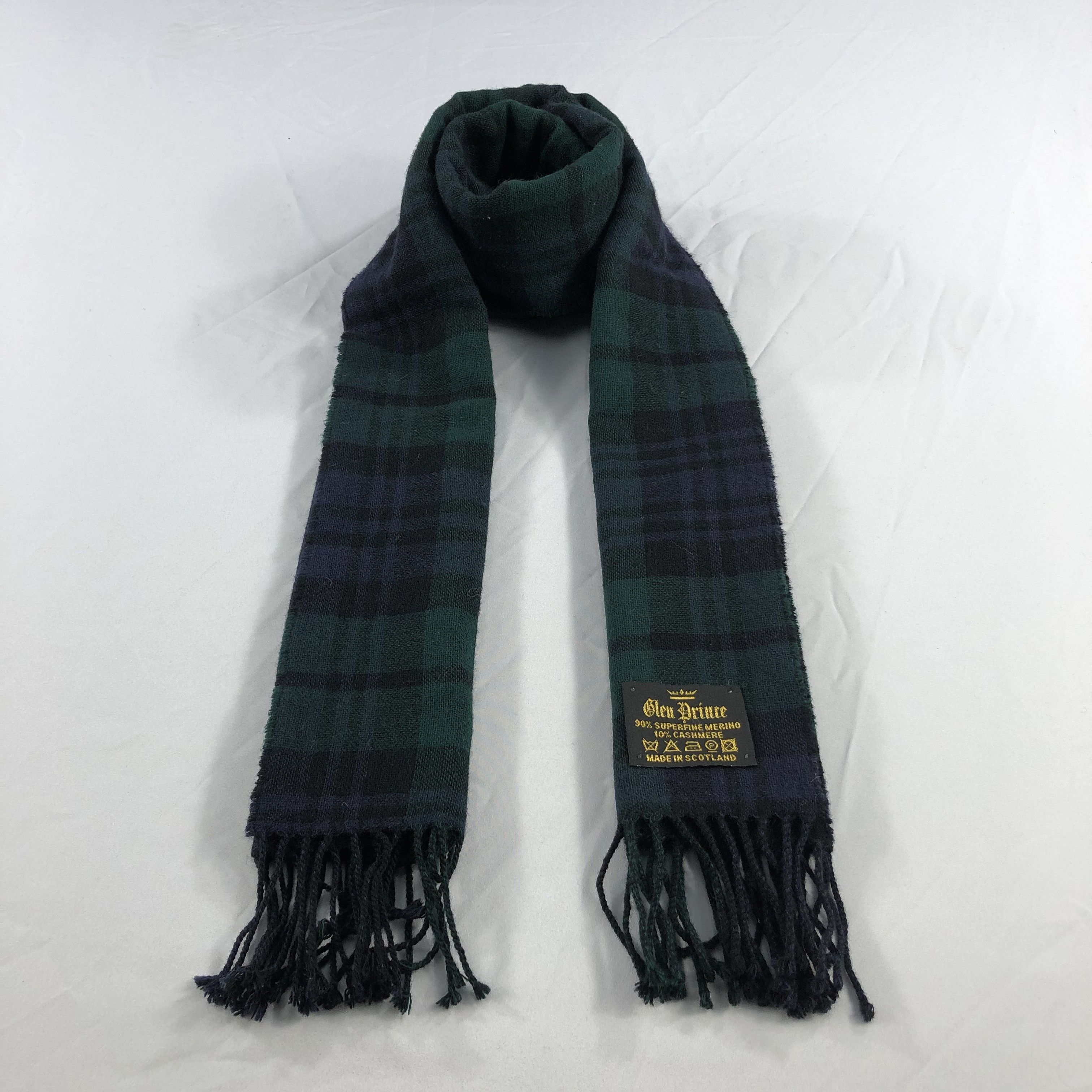 Vintage Glen Prince Tartan Merino Scarf Muffler V1016 Size ONE SIZE - 1 Thumbnail