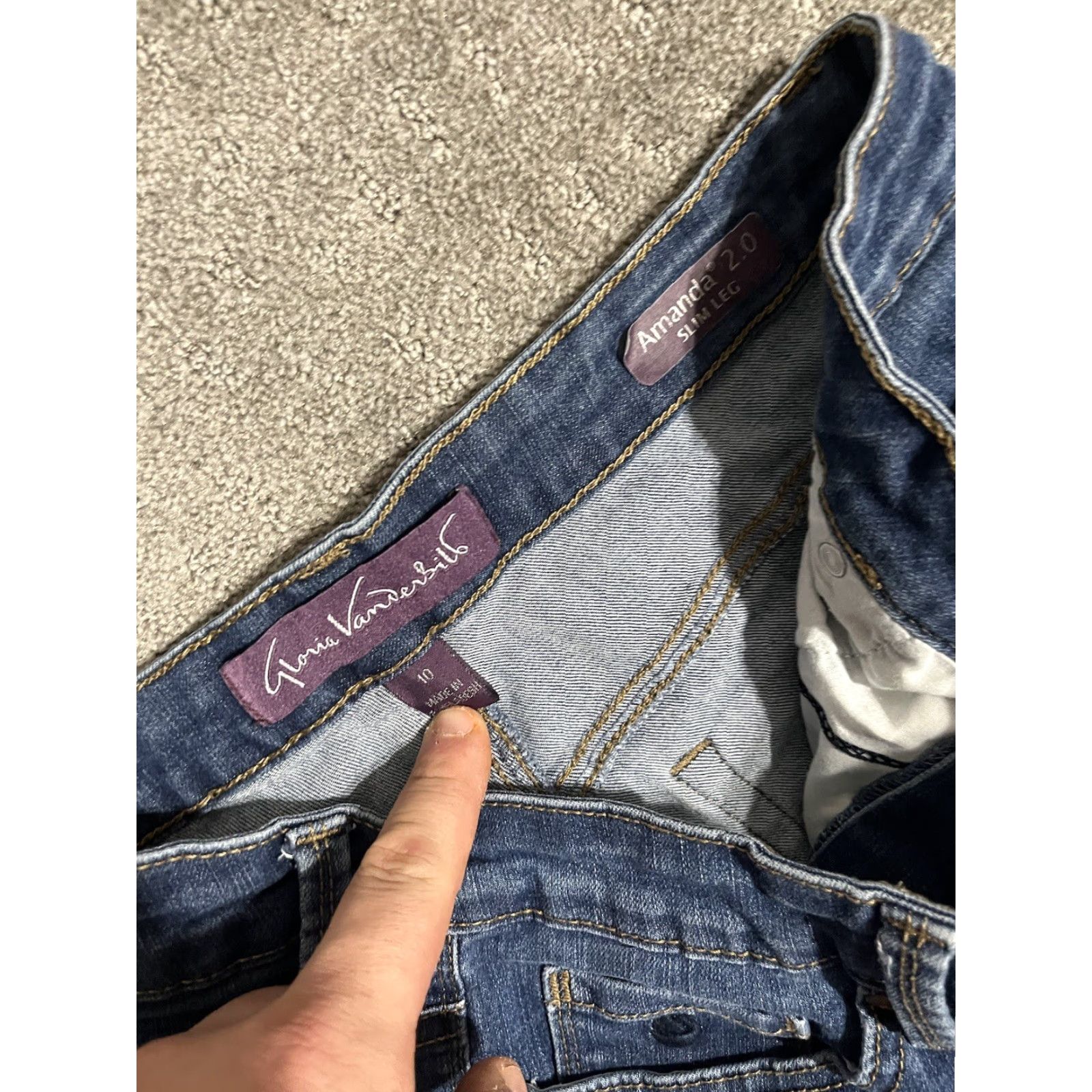 Gloria Vanderbilt Gloria Vanderbilt Amanda Jeans Womens Size 10 Blue Straight Leg Medium Wash High Rise Regular Fit Size 32" / US 10 / IT 46 - 5 Thumbnail