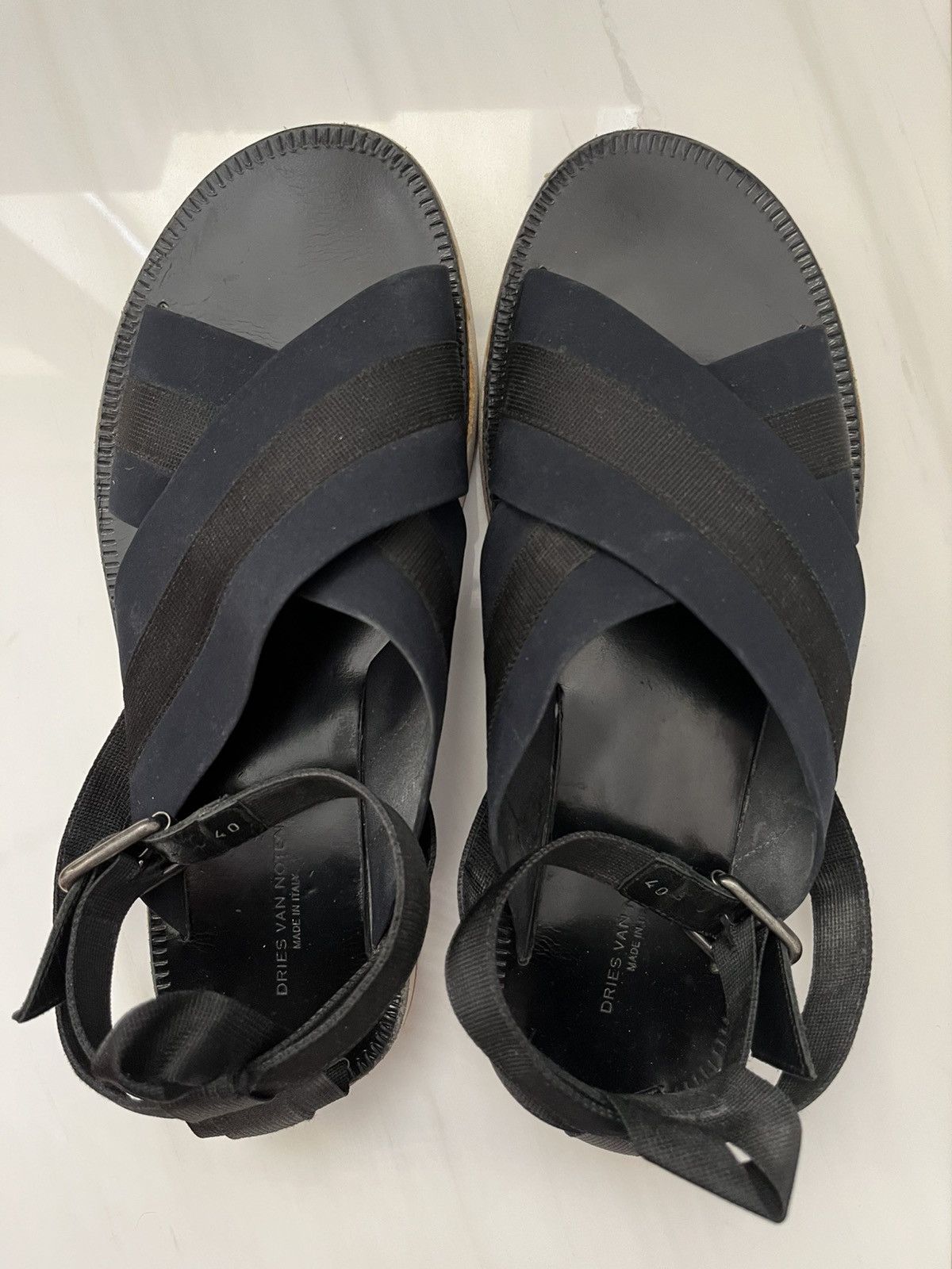 Dries Van Noten Cris Cross Webbing Sandals