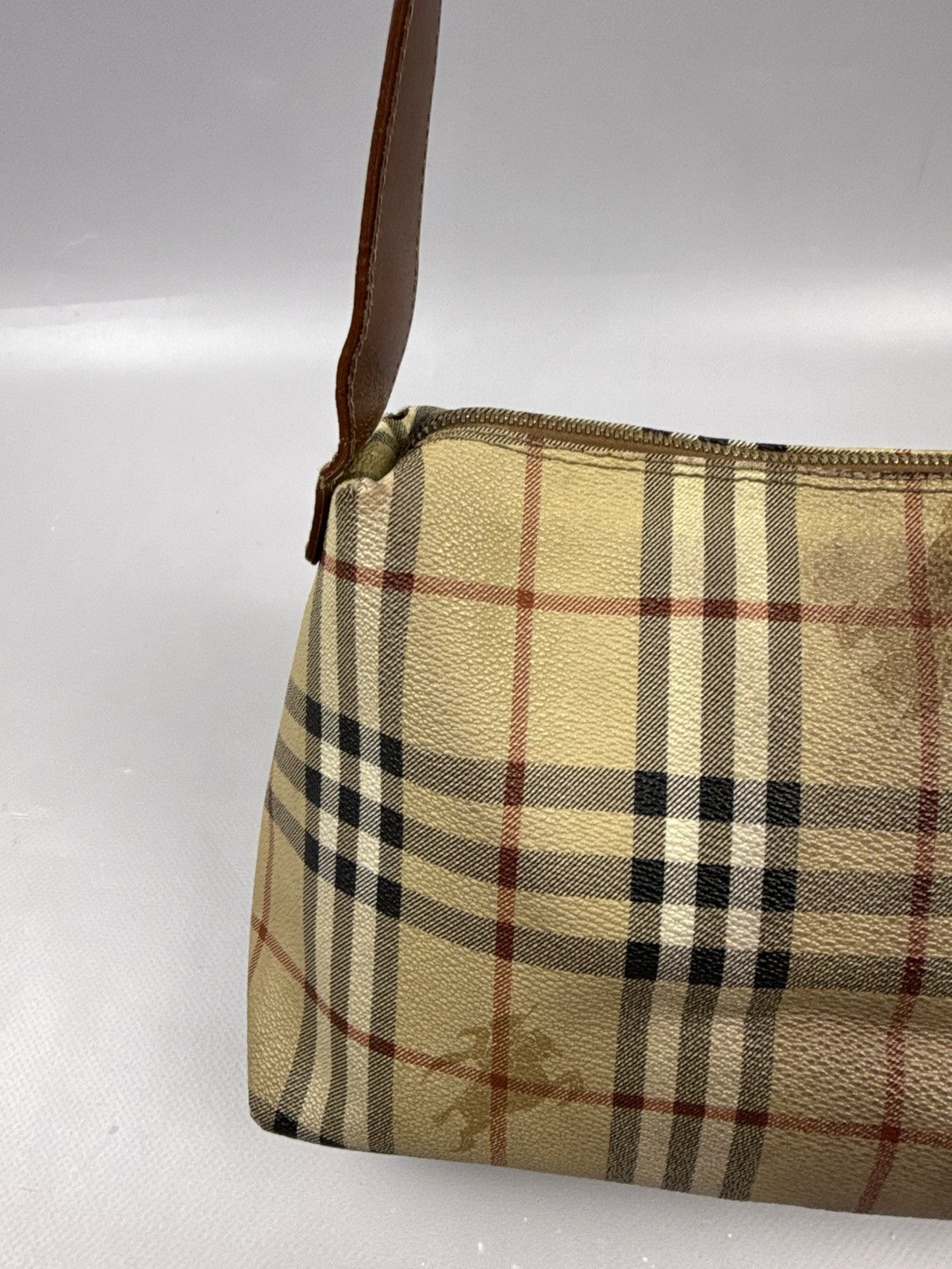 Burberry Vintage Burberry Nova Check Shoulder Bag Leather Trim Size ONE SIZE - 7 Thumbnail