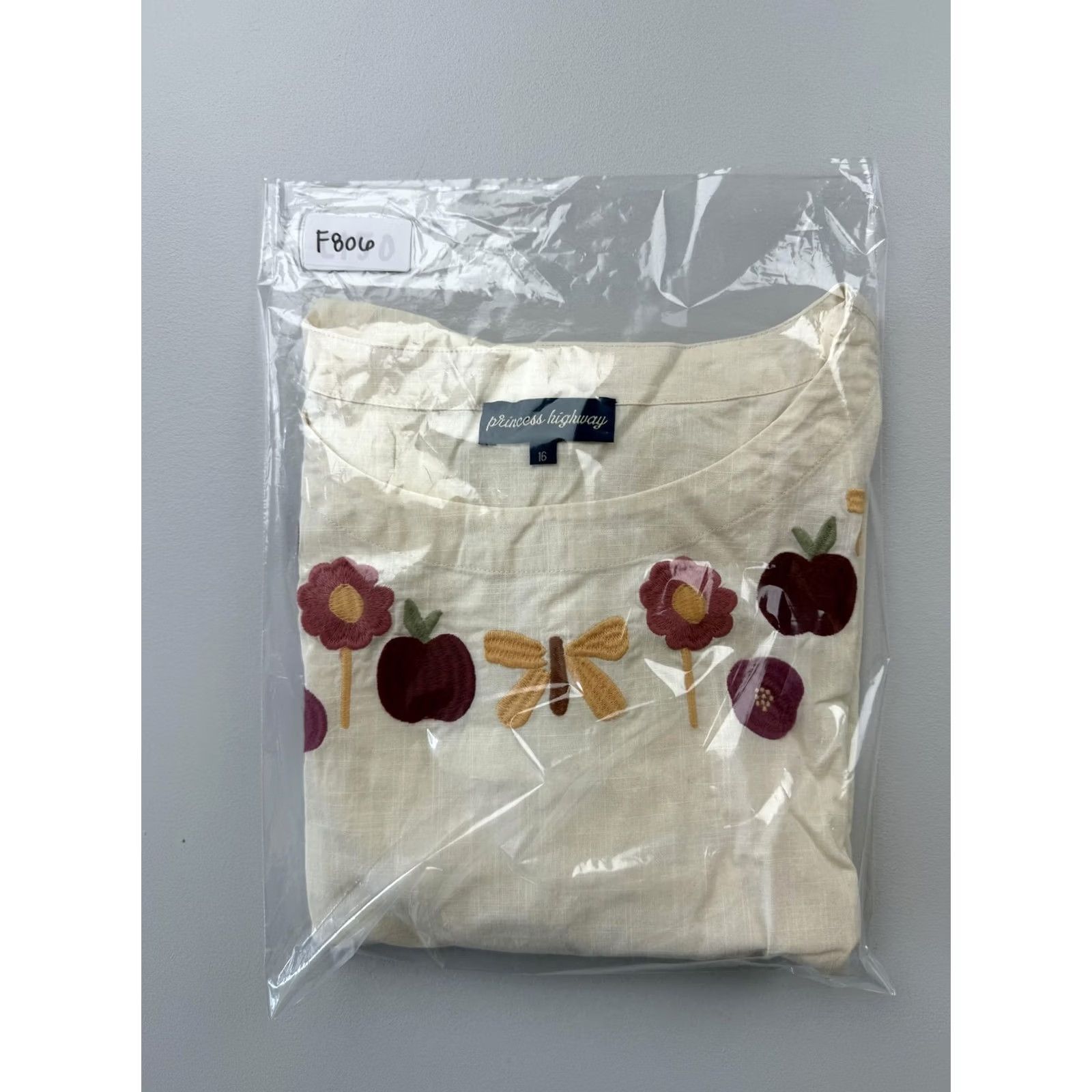 Vintage VINTAGE Princess Highway Blouse Womens 16 Beige Scoop Neck Embroidered Floral Top Size XXL / US 16-18 / IT 52-54 - 7 Thumbnail