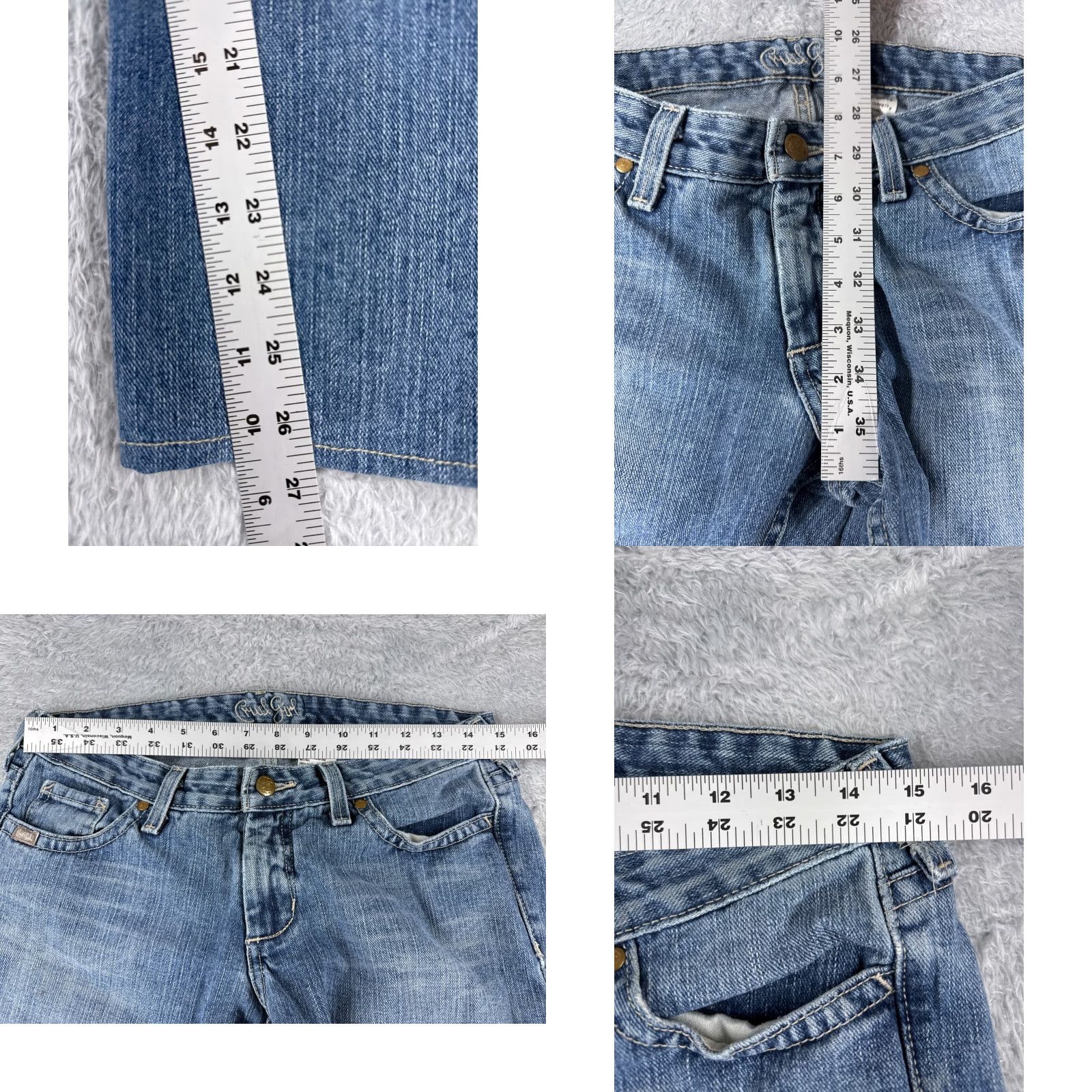 Vintage Cruel Girl Jeans Womens Bootcut Blue Denim 28x27 100% Cotton Embroidered 7 Regular Size 28" / US 6 / IT 42 - 8 Thumbnail
