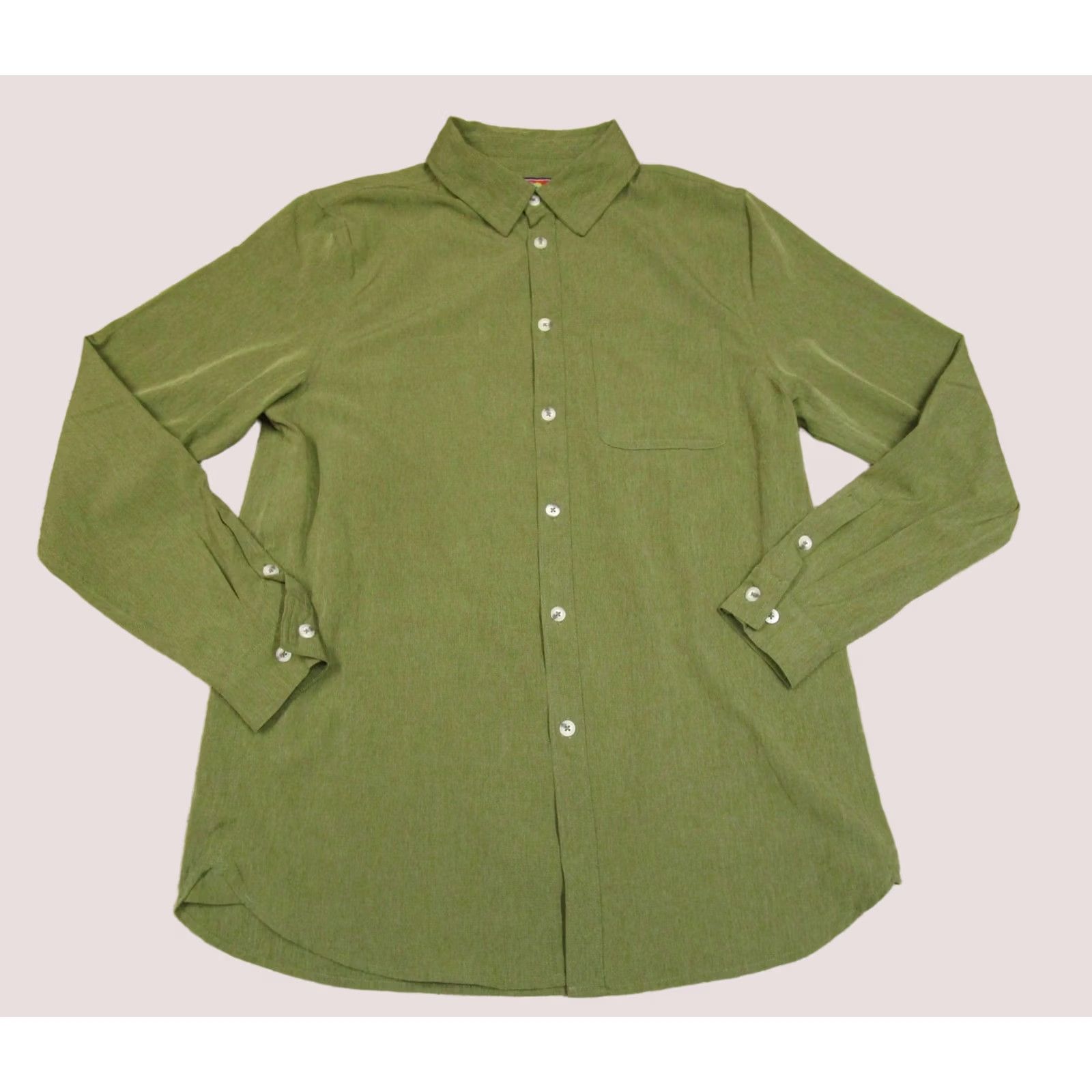 Vintage Burlebo Shirt Men Medium Green Golf Performance Long Sleeve Button Down Wicking Green Shirt Casual Mens Burlebo Button Up Shirt Regular Fit Size US M / EU 48-50 / 2 - 1 Thumbnail