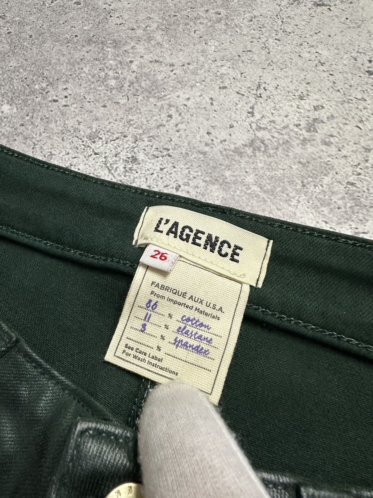 L'AGENCE RRP $320 L’agence Wanda Forest Coated Wide Leg Crop Pants Size 26" / US 2 / IT 38 - 12 Thumbnail