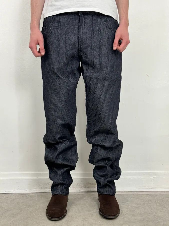 Mugler AW2025 Mugler Spiral Baggy Raw Blue Jeans Size US 34 / EU 50 - 1 Thumbnail