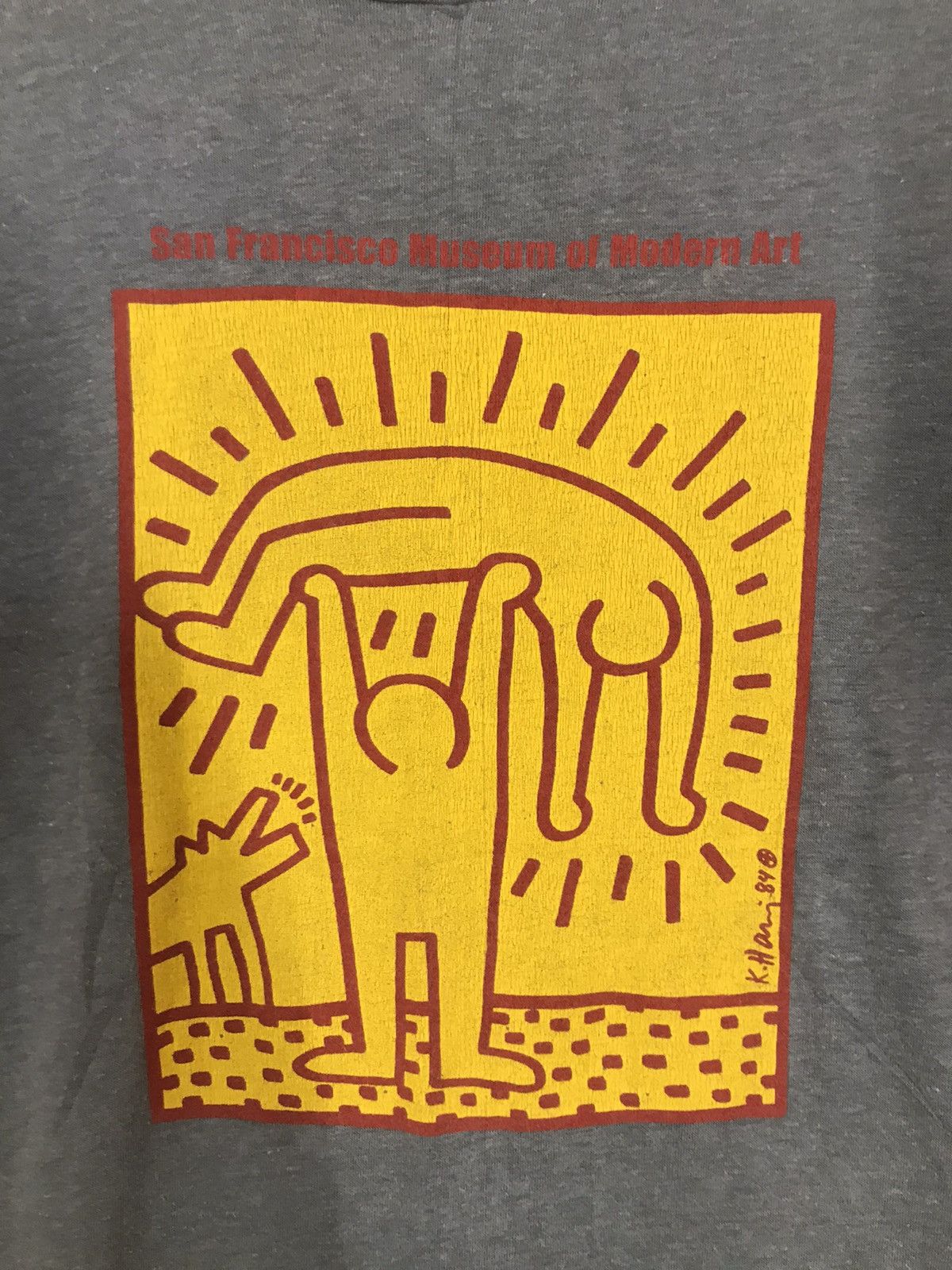 Keith Haring 🔥GRAILS🔥VINTAGE 80s K.HARING THE HUMAN CONDITION TSHIRT Size US M / EU 48-50 / 2 - 4 Thumbnail