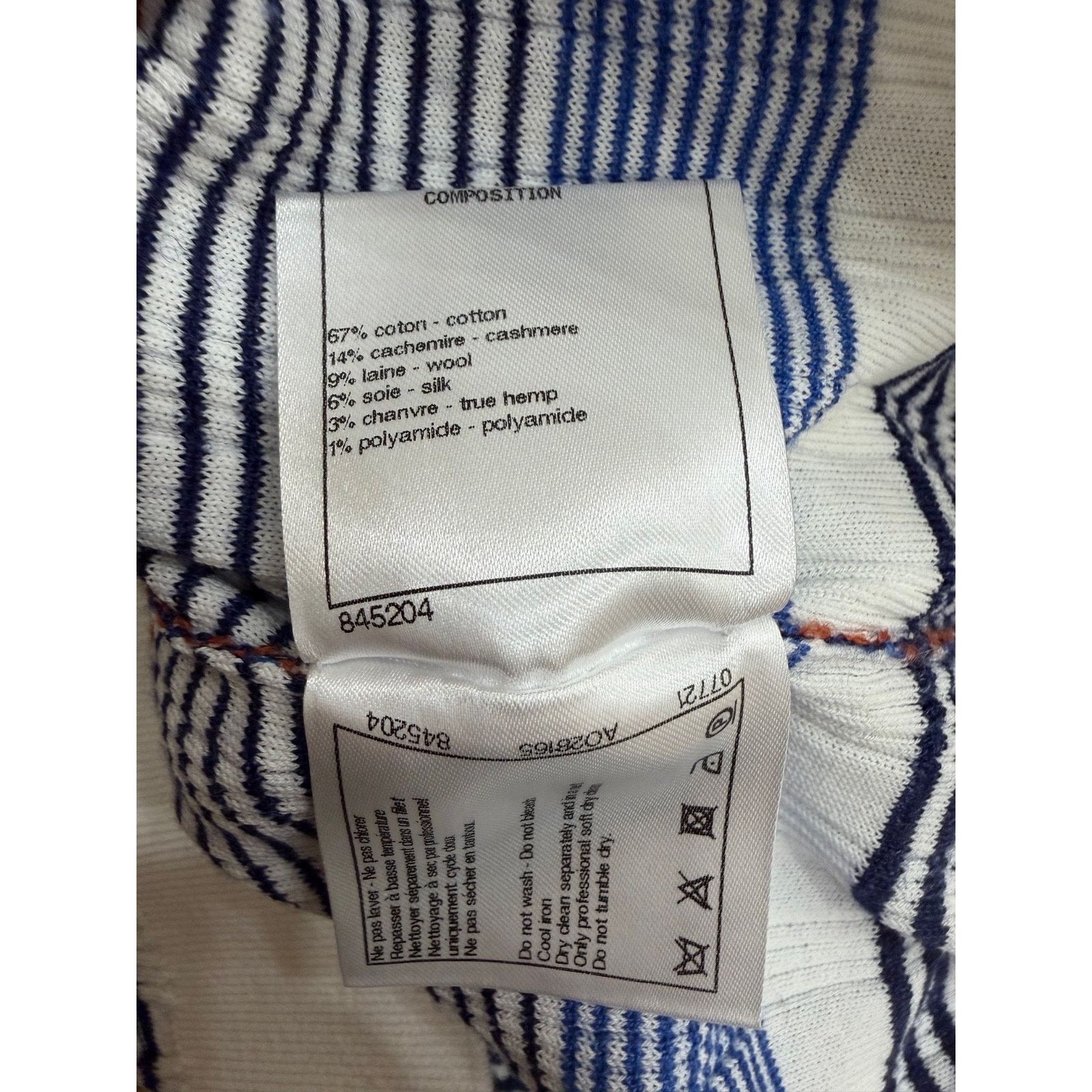 Chanel Chanel 21C Blue White Orange Striped CC Logo Top Pullover 38 Size XS / US 0-2 / IT 36-38 - 18 Thumbnail