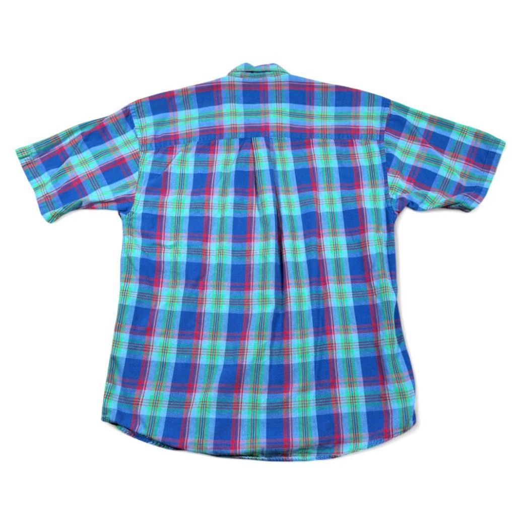 Van Heusen VINTAGE Van Heusen Shirt Adult MEDIUM Blue Plaid Madras Short Sleeve Button-Down Collar 90s Mens Size US M / EU 48-50 / 2 - 3 Thumbnail