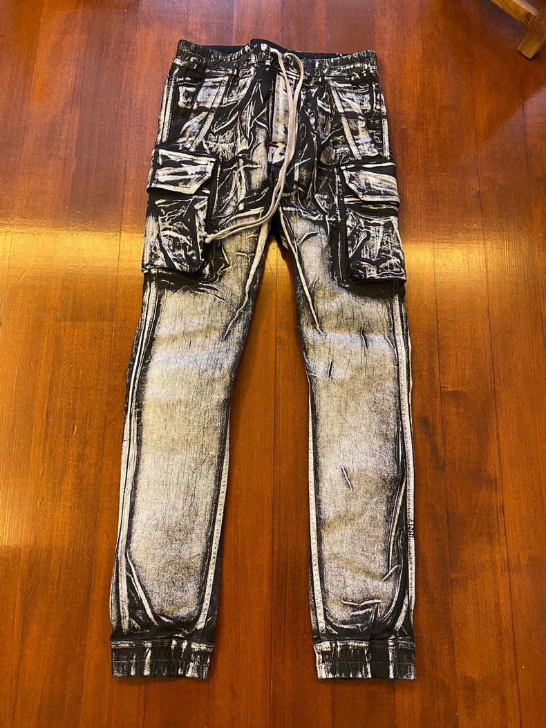 Rick Owens Drkshdw Rick Owens DRKSHDW Coated Denim Cargo Pants - dmc Size US 30 / EU 46 - 1 Thumbnail