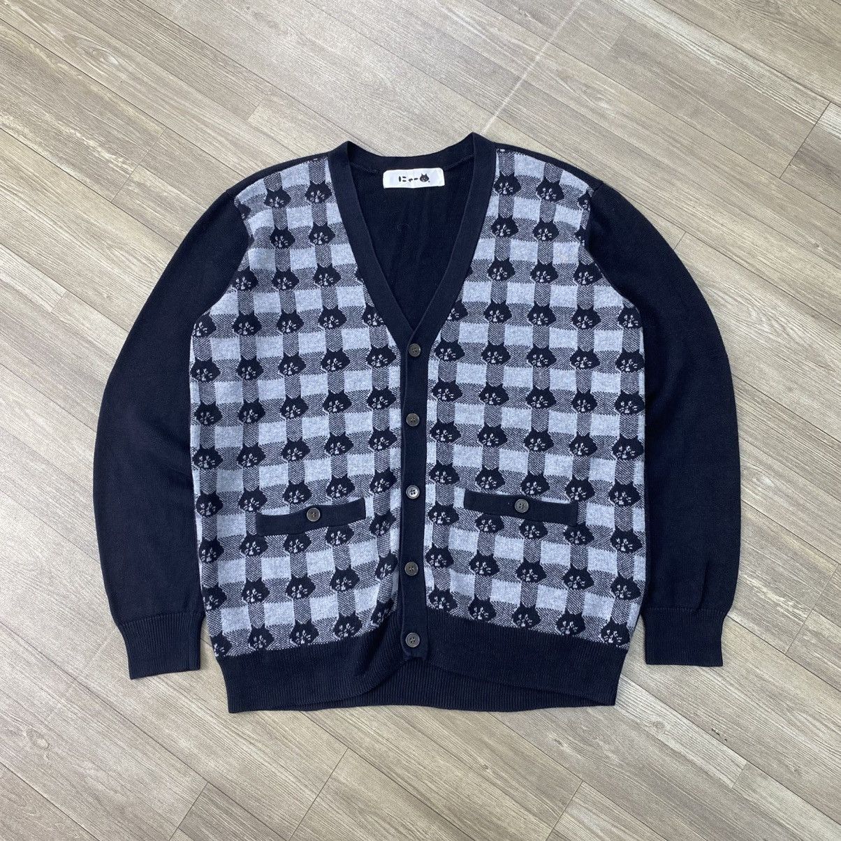 Ne-Net Vintage Ne-Net Issey Miyake Gingham Full Logo Wool Cardigan Size US M / EU 48-50 / 2 - 1 Thumbnail