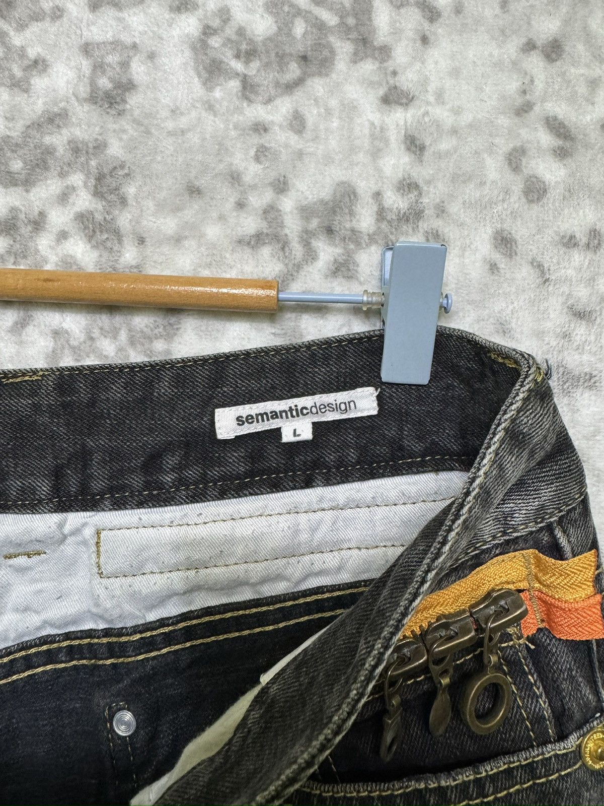 semanticdesign Vintage Semantic Design Flare Washed Denim Zipper Jeans Size US 32 / EU 48 - 15 Thumbnail