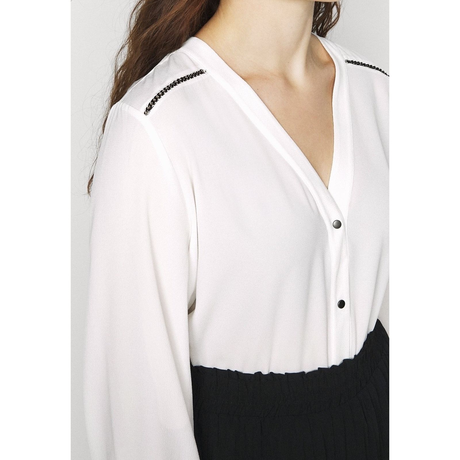 Marina Rinaldi Marina Rinaldi White Button Up Chain Blouse 31/US 22 Neutral Size 3XL / US 20-22 - 2 Thumbnail