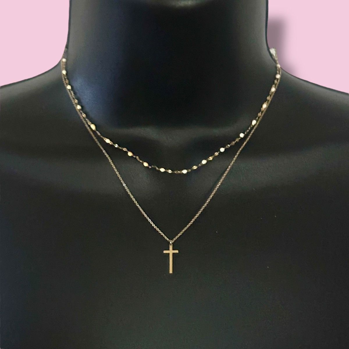 Other Delicate layered bead chain cross pendant necklace Size ONE SIZE - 1 Thumbnail