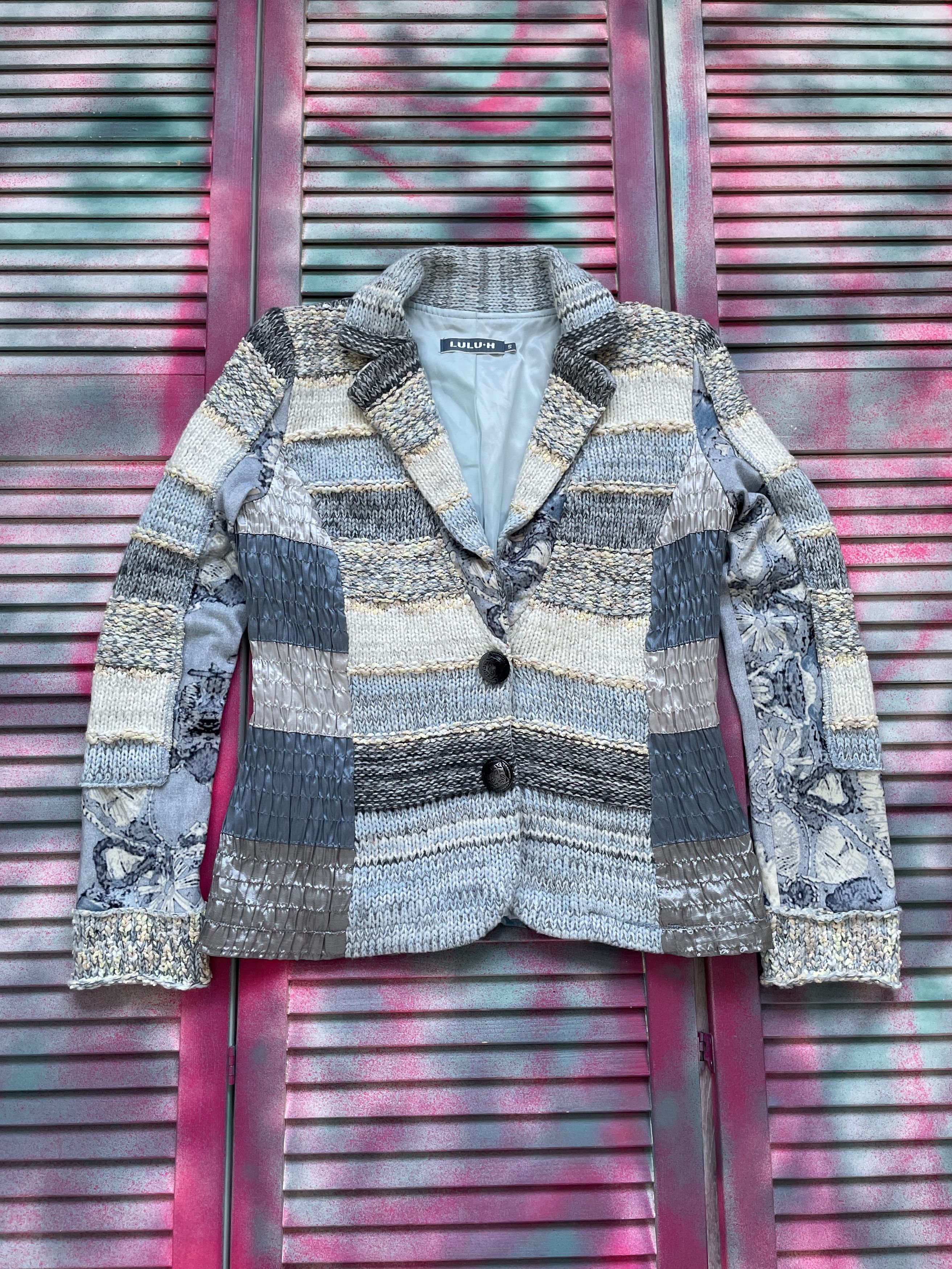 If Six Was Nine Vintage 90s Old Futurism Knit Blazer Jacket Size S / US 4 / IT 40 - 1 Thumbnail